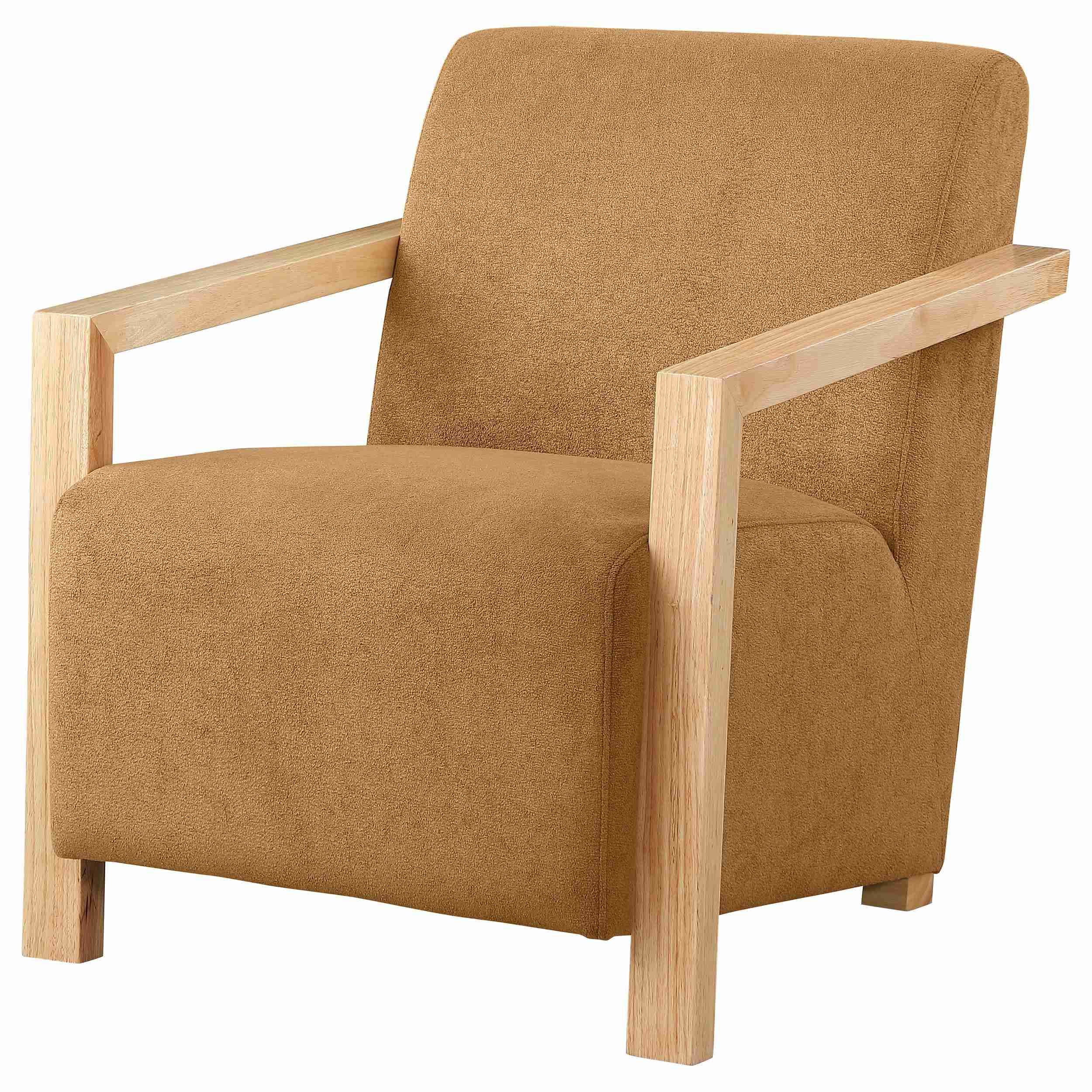Coaster Furniture Diego 902268 Upholstered Accent Arm Chair with Wood Arms - Honey - Image 3
