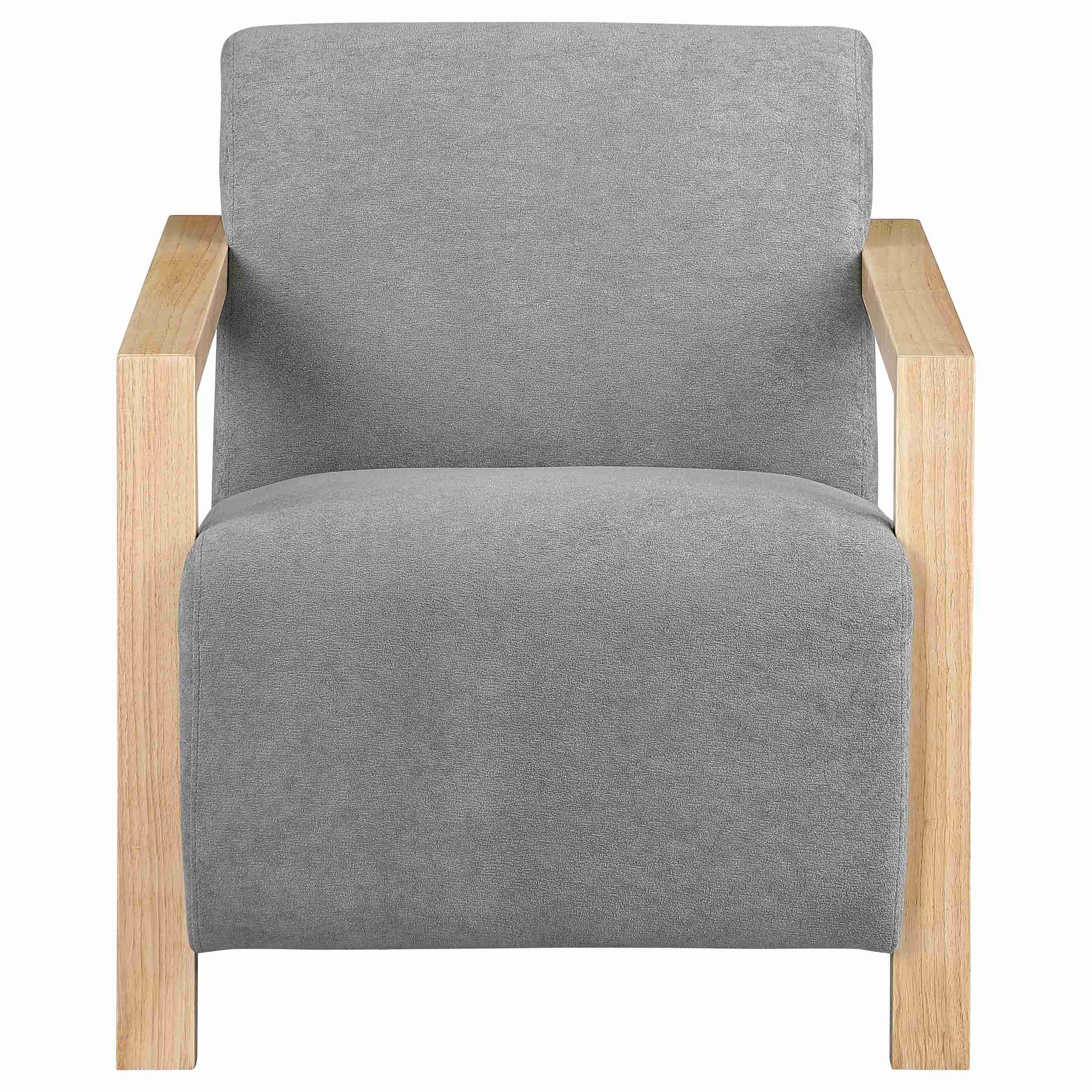 Coaster Furniture Diego 902269 Upholstered Accent Arm Chair with Wood Arms - Grey - Image 2