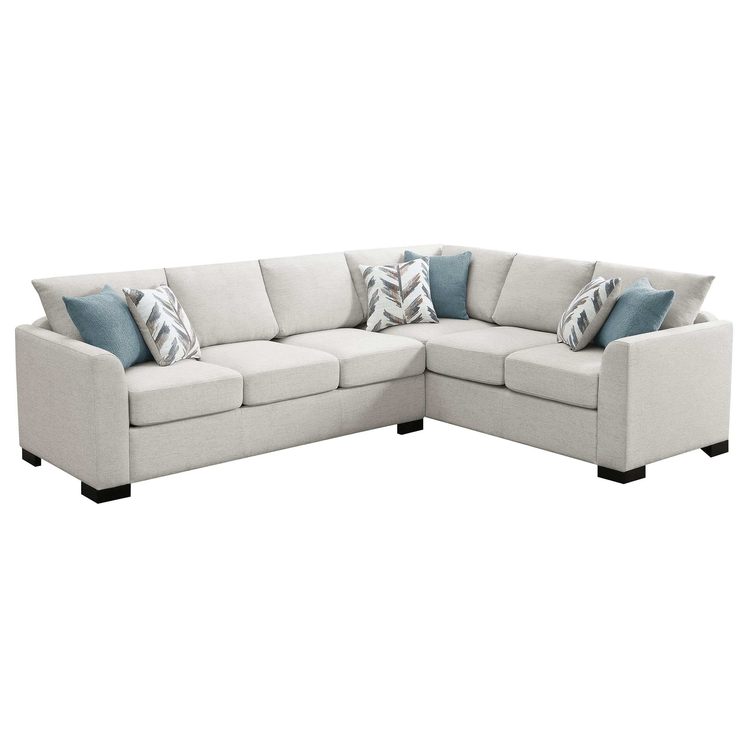 Coaster Furniture Ashford 500818 Chenille Upholstered Sleeper Sectional Sofa - Greige - Image 1