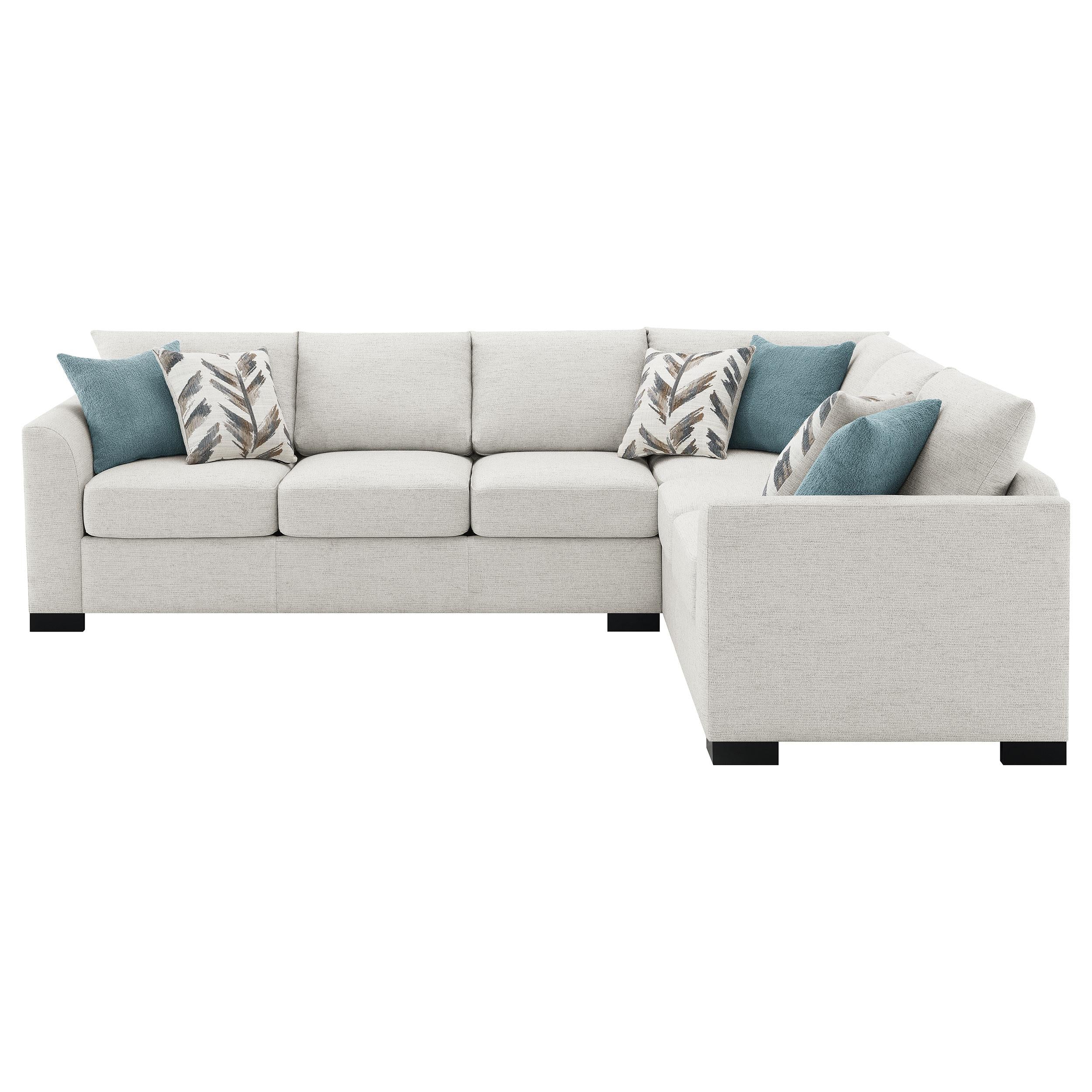 Coaster Furniture Ashford 500818 Chenille Upholstered Sleeper Sectional Sofa - Greige - Image 3
