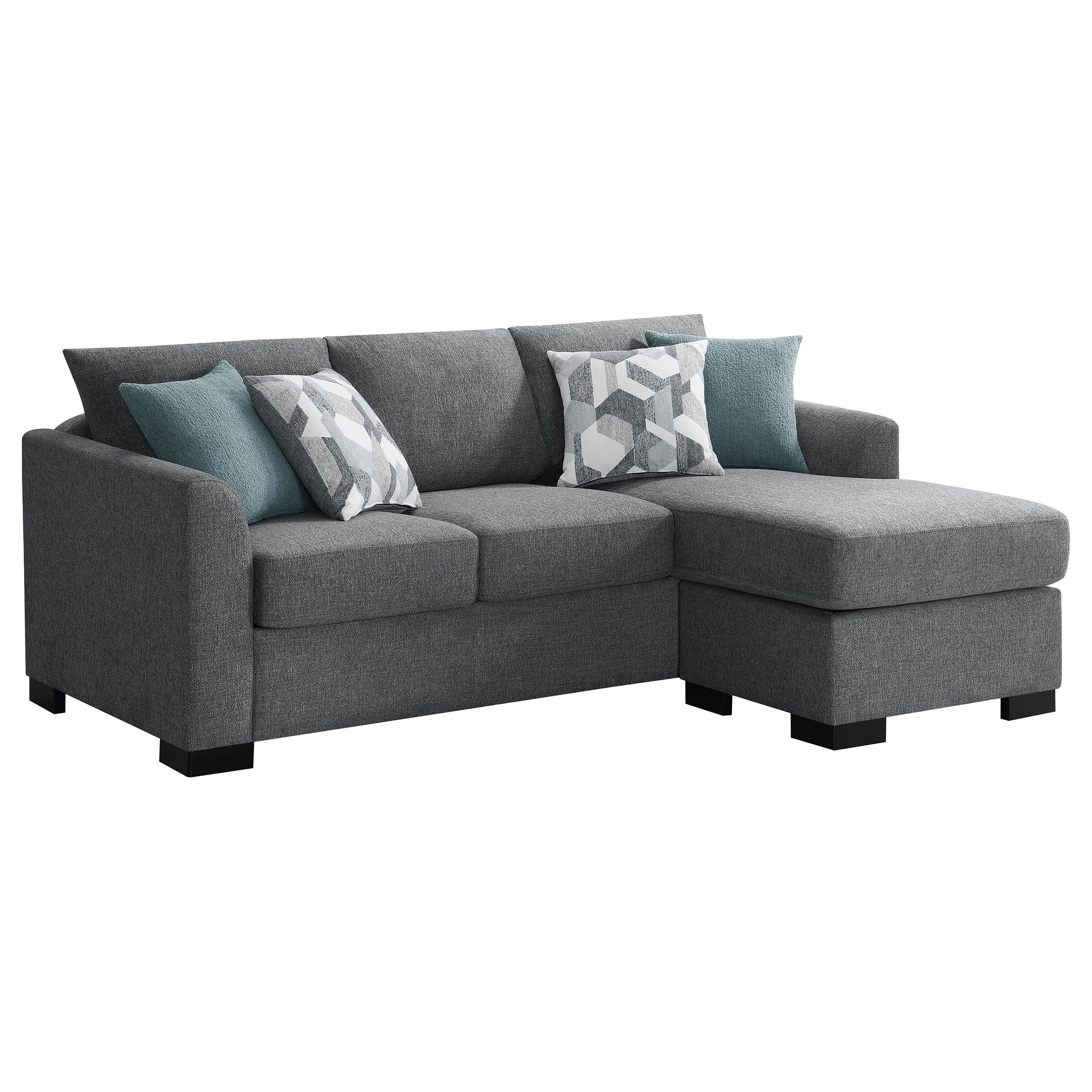 Coaster Furniture Storey 504779 Upholstered Sleeper Sectional Chaise Sofa - Grey - Image 1