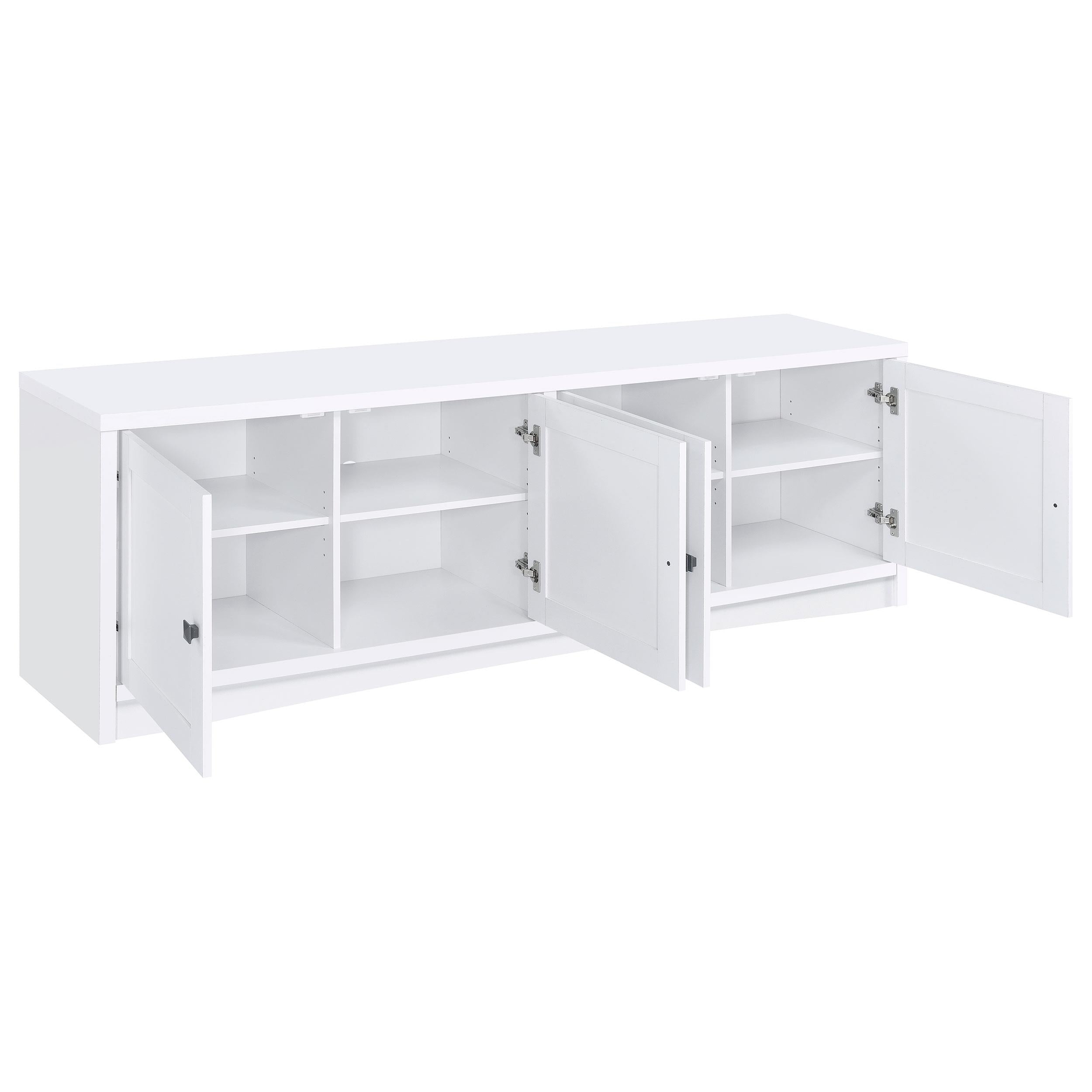 Coaster Furniture Laughlin 724113 4-door Engineered Wood 78-inch TV Stand - White - Image 2
