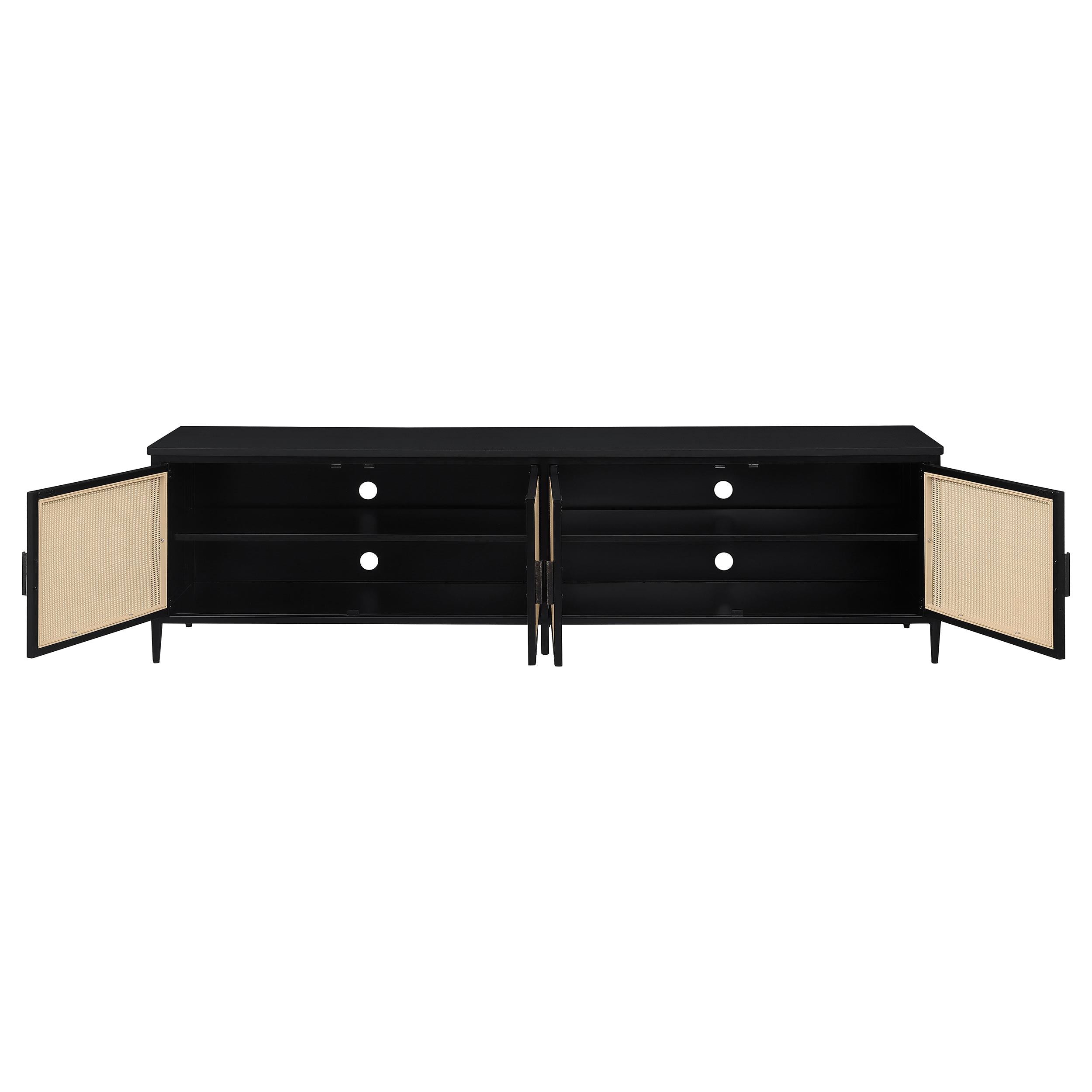 Coaster Furniture Amherst 710035 4-door 78-inch Metal TV Stand Media Console - Black - Image 3