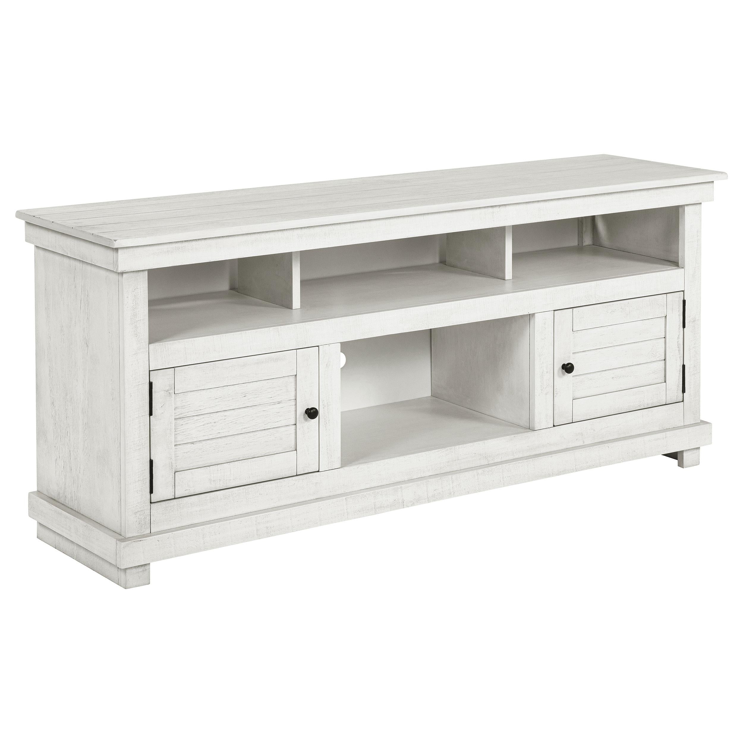 Coaster Furniture Payne 710052 60-inch TV Stand Media Console – Distressed White
