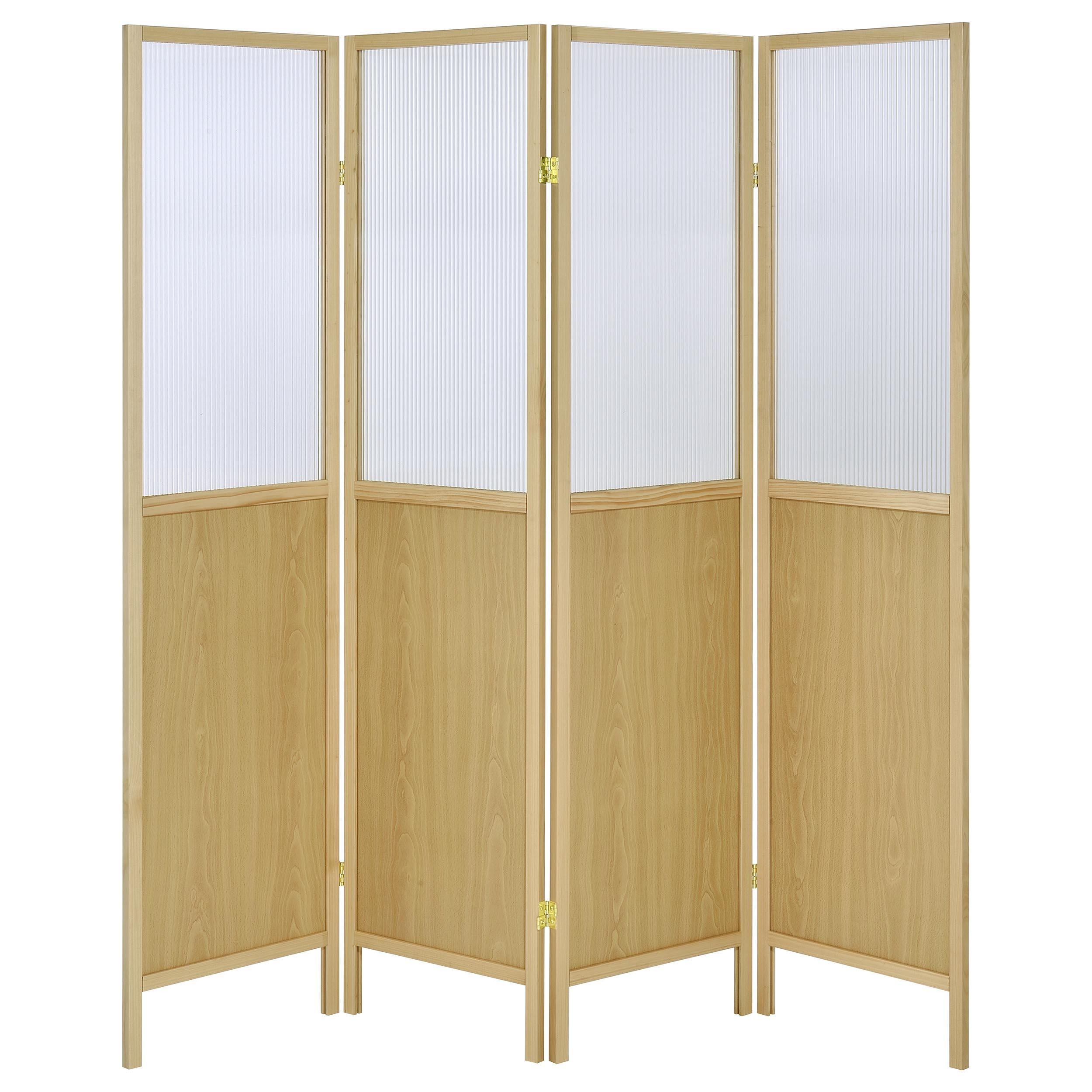 Coaster Furniture Mattison 960121 4-Panel Room Divider Folding Shoji Screen - Natural - Image 3