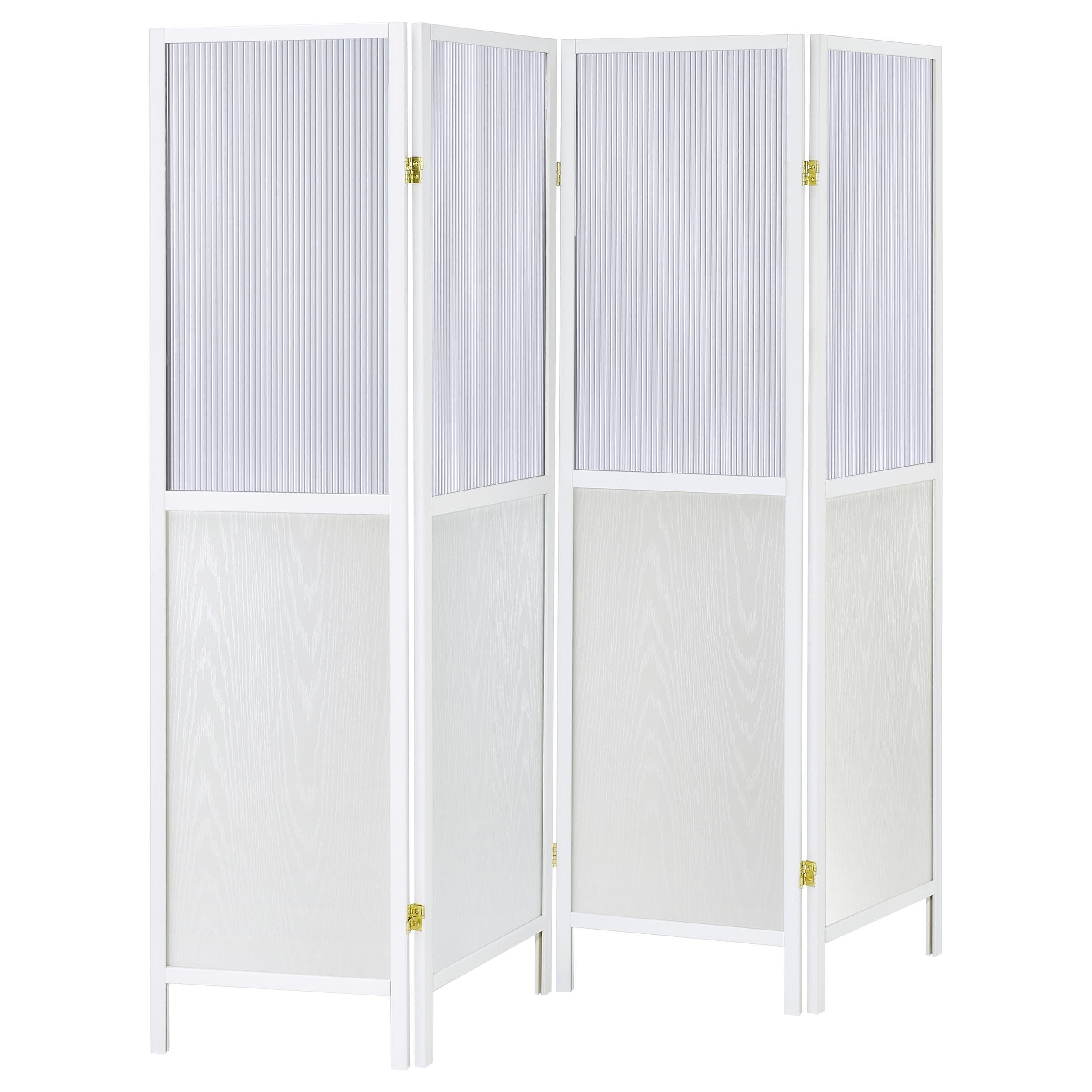 Coaster Furniture Mattison 960122 4-Panel Room Divider Folding Shoji Screen - White - Image 1