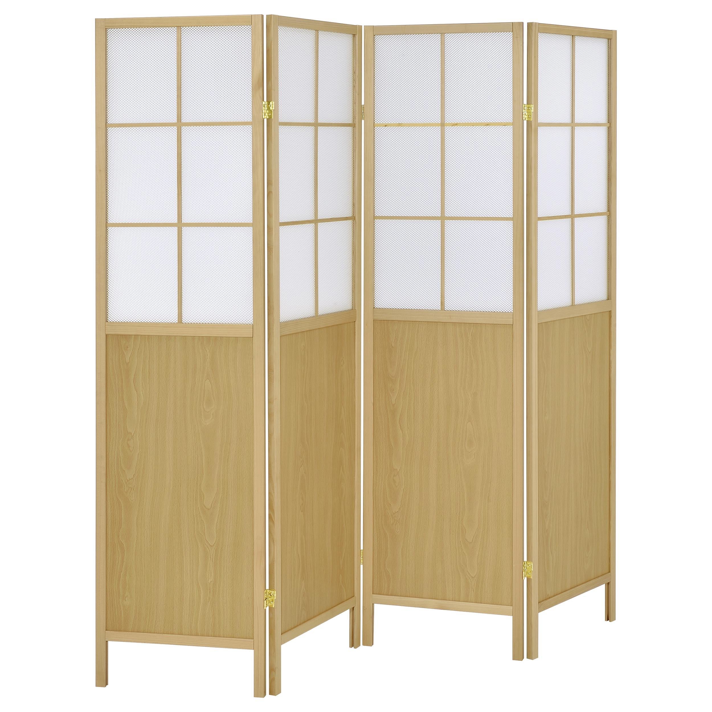 Coaster Furniture Edwards 960123 4-Panel Room Divider Folding Shoji Screen - Natural - Image 1