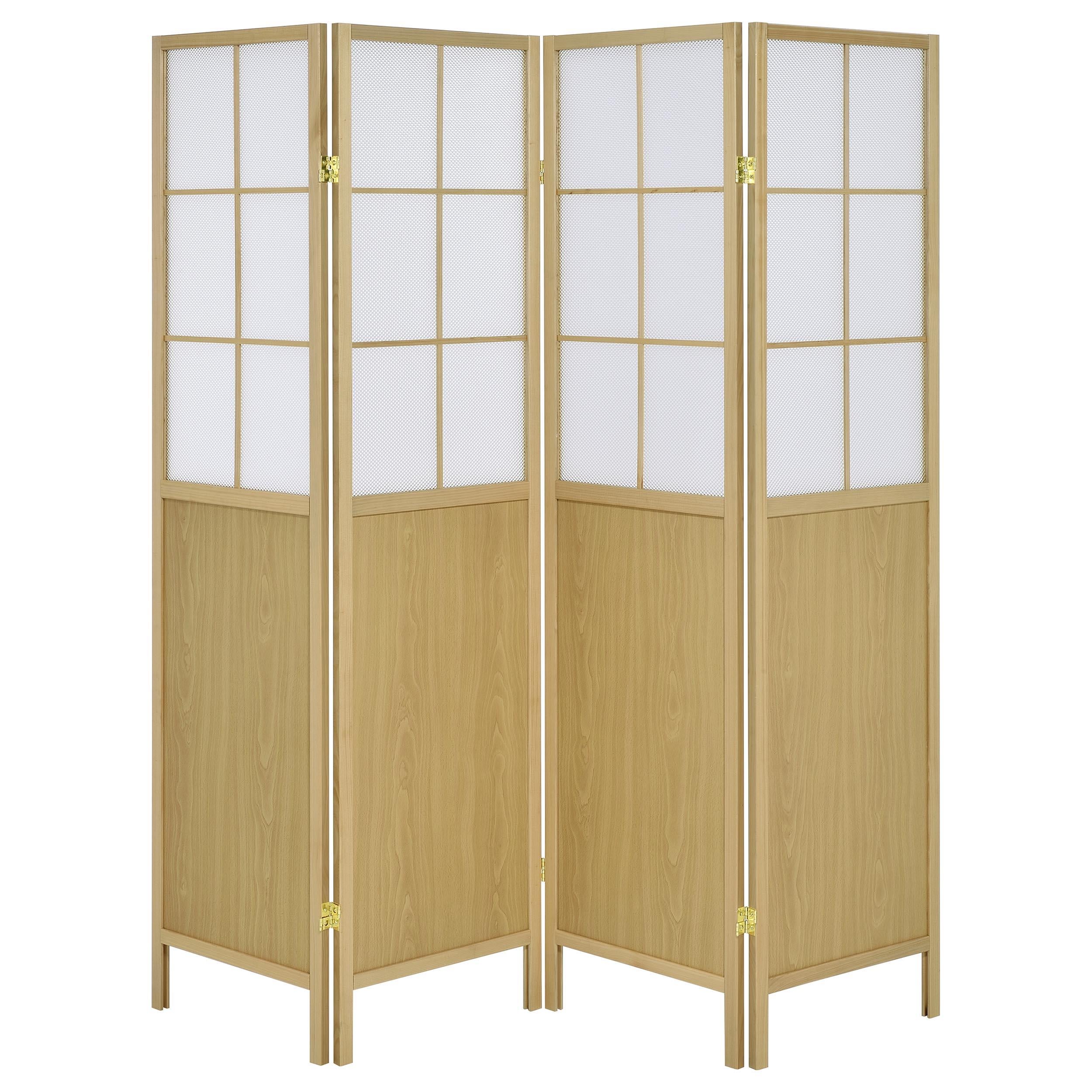 Coaster Furniture Edwards 960123 4-Panel Room Divider Folding Shoji Screen - Natural - Image 2