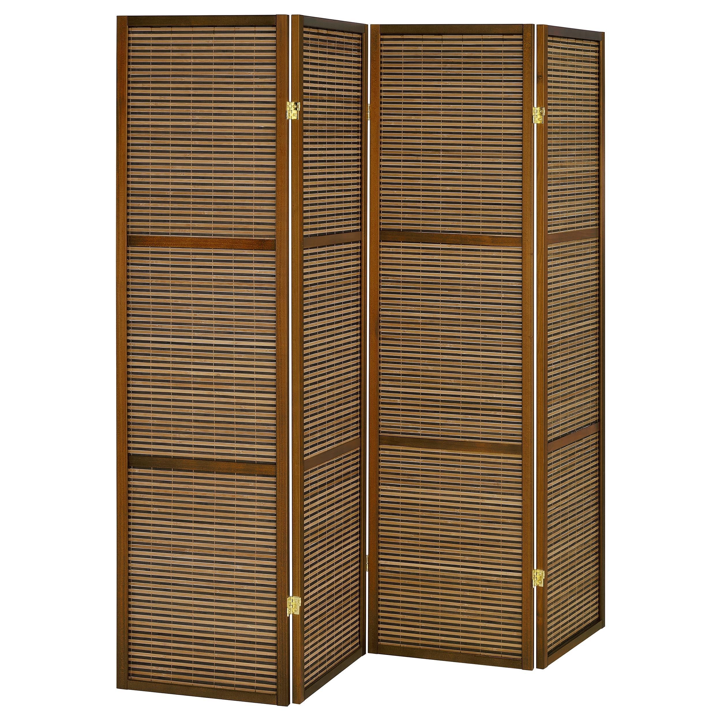 Coaster Furniture Browning 961638 4-panel Bamboo Room Divider Folding Screen – Walnut
