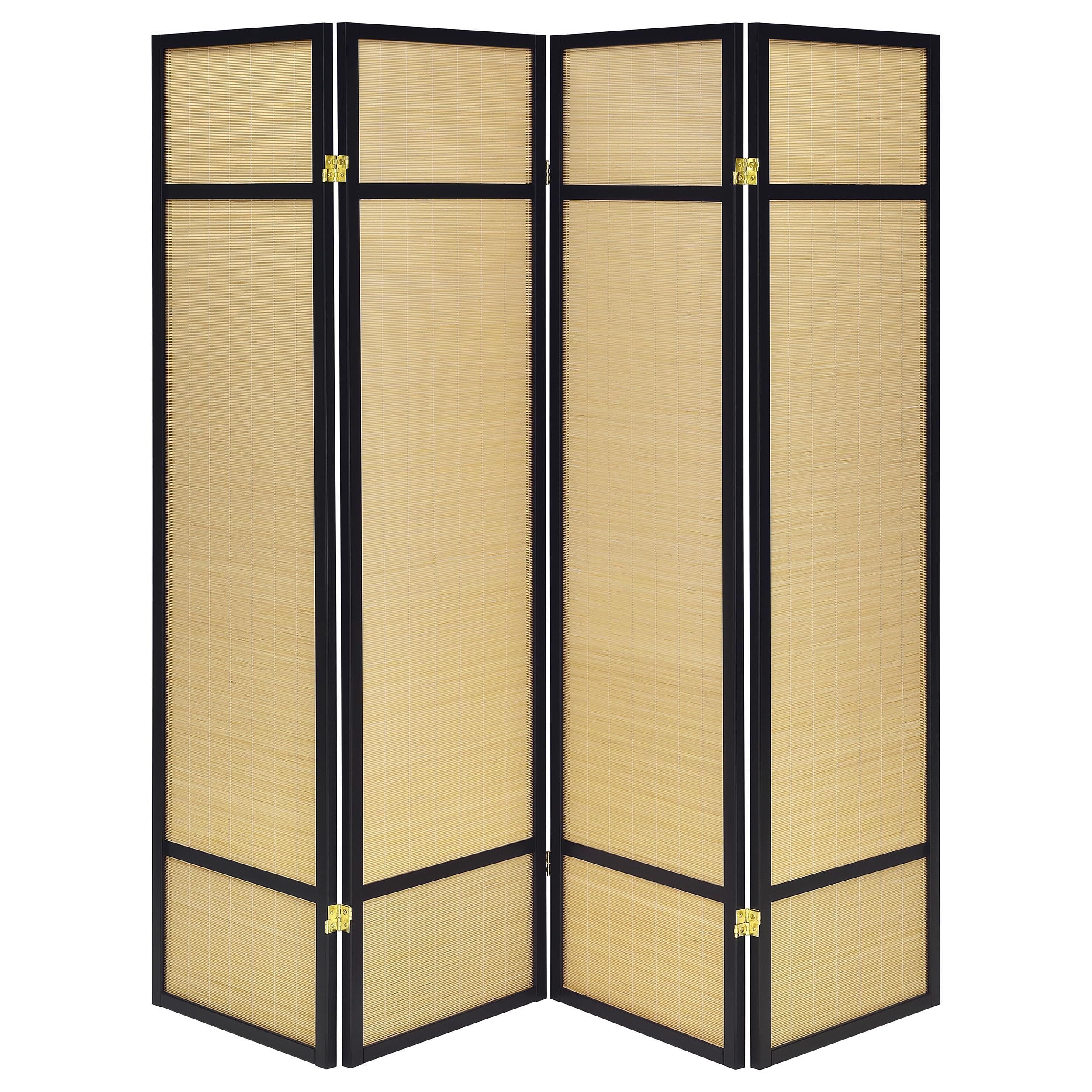 Coaster Furniture Pearce 961648 4-panel Bamboo Room Divider Folding Screen - Natural - Image 2