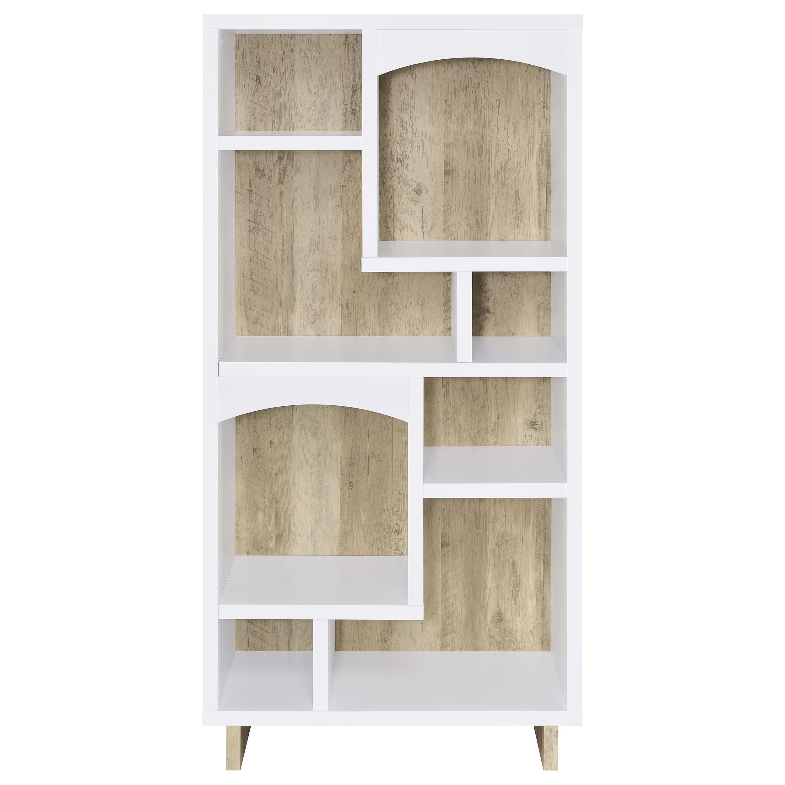 Coaster Furniture Dalton 980075 65-inch 6-shelf Bookcase - White and Distressed Pine - Image 2