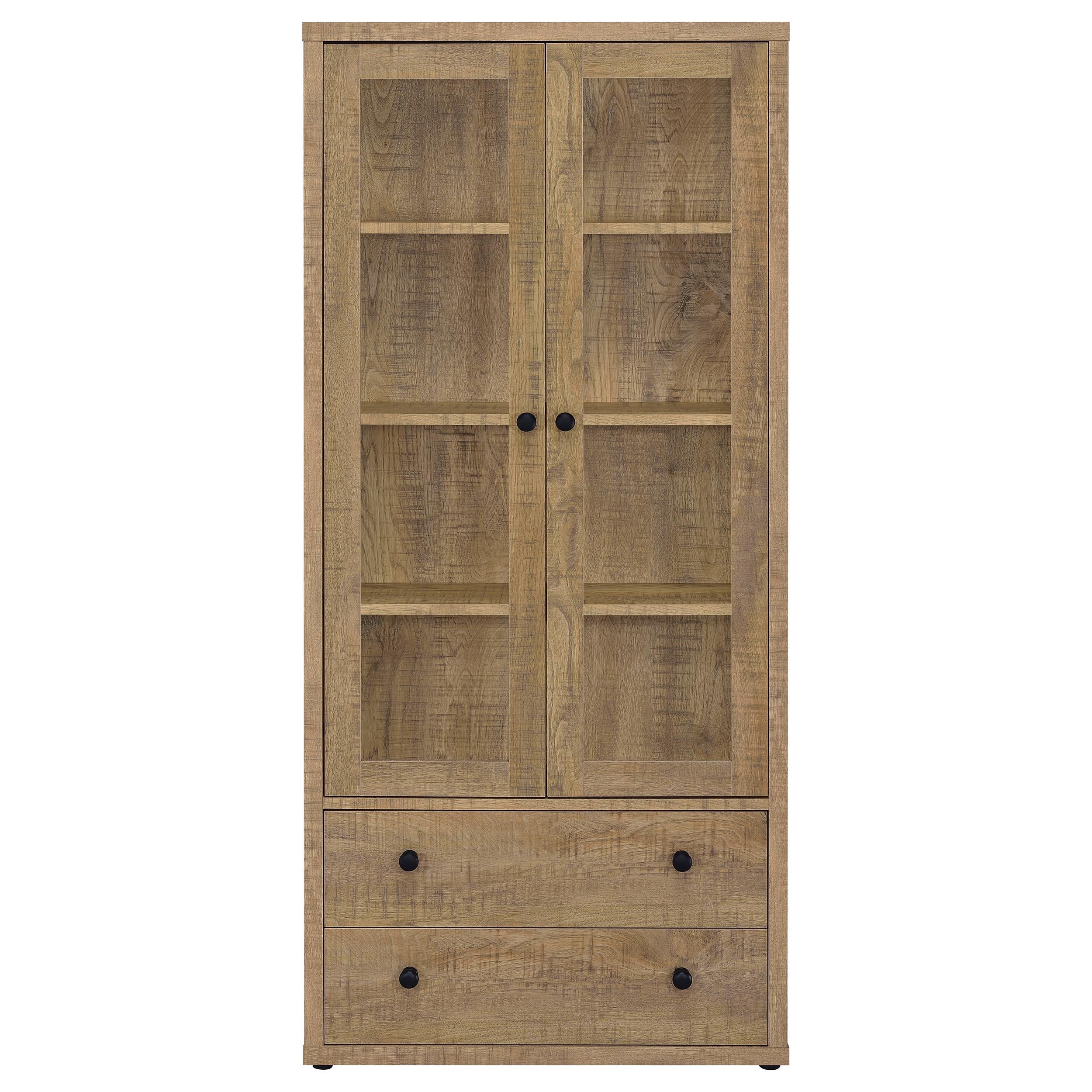 Coaster Furniture Hawthorne 953479 4-shelf Glass Door Tall Cabinet with Drawers - Mango - Image 3
