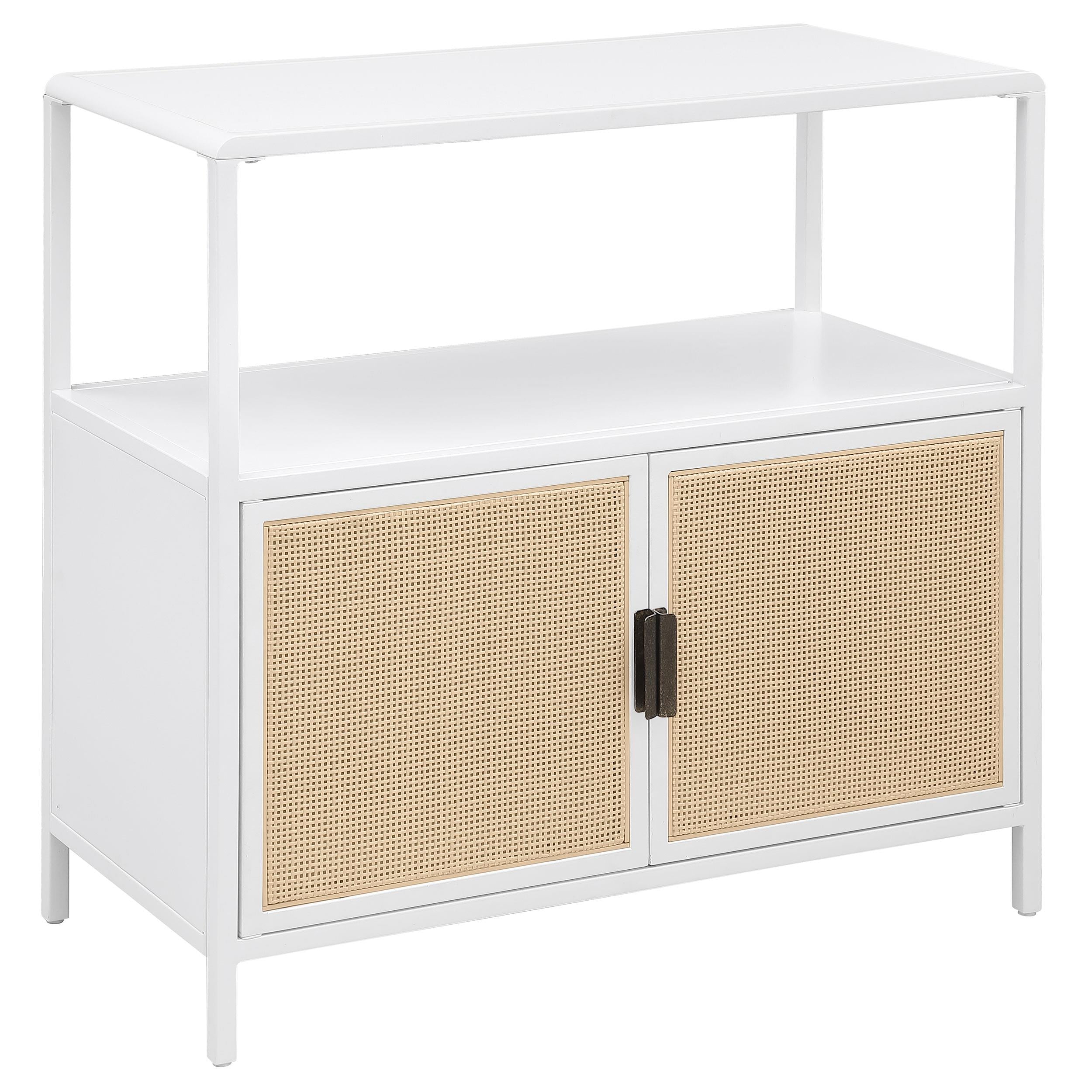 Coaster Furniture Amherst 961642 2-door Radio Weave Cane Metal Accent Cabinet – White