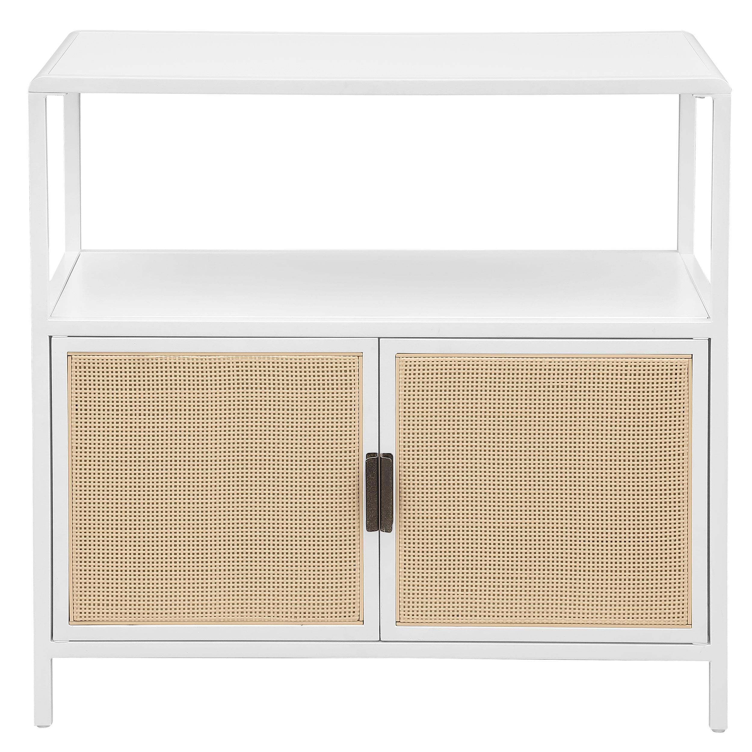 Coaster Furniture Amherst 961642 2-door Radio Weave Cane Metal Accent Cabinet - White - Image 2