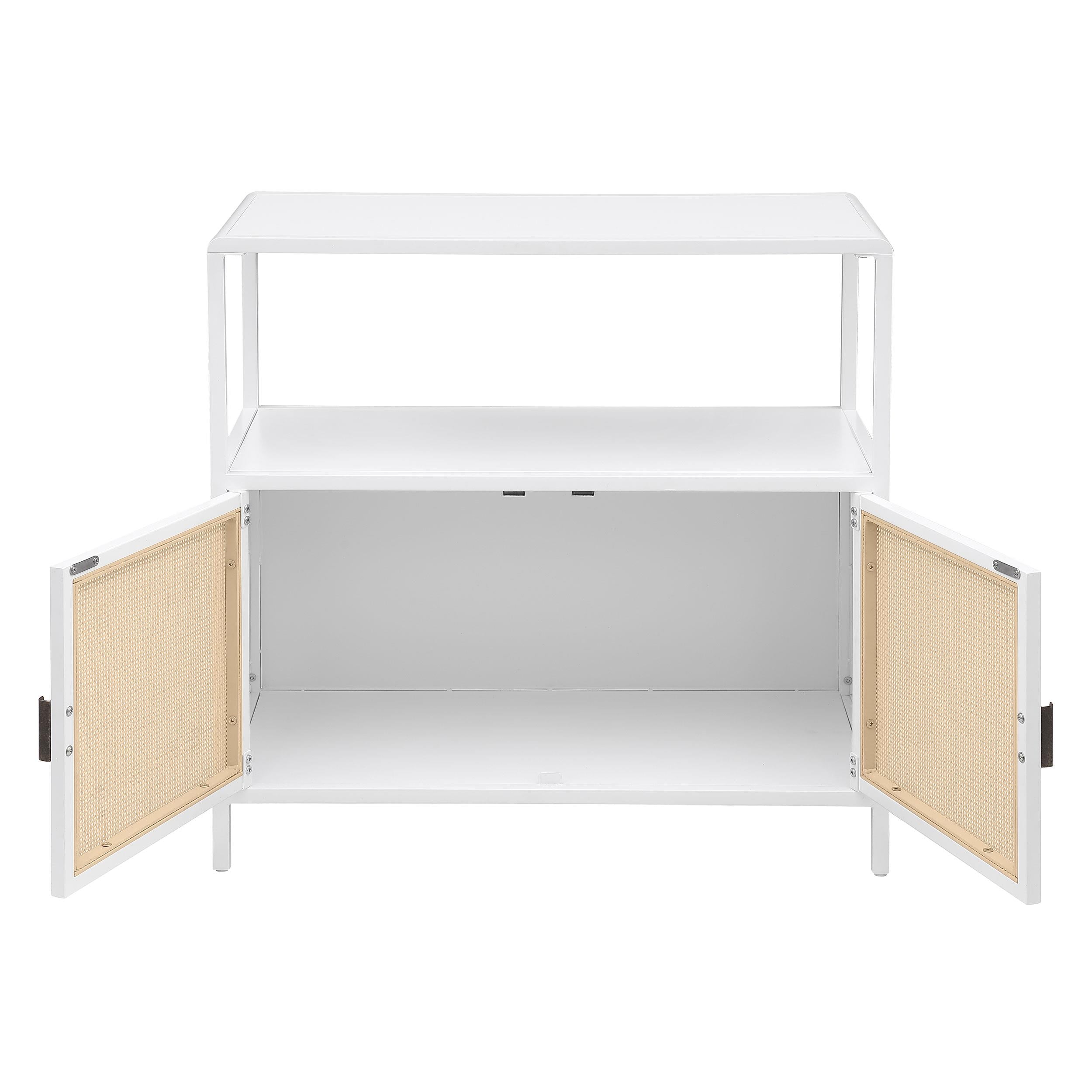 Coaster Furniture Amherst 961642 2-door Radio Weave Cane Metal Accent Cabinet - White - Image 3