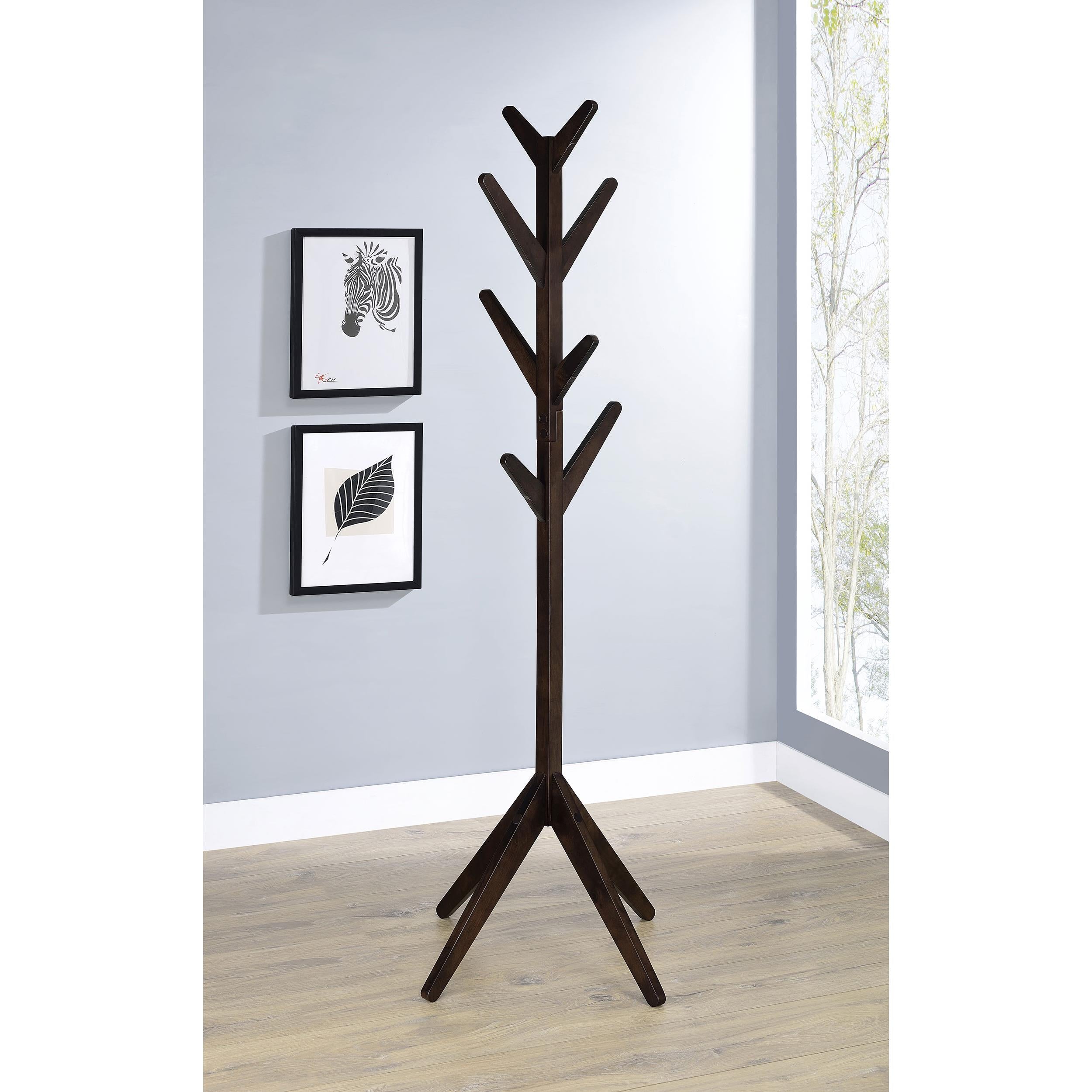 Coaster Furniture Margaret 983273 Solid Wood Coat Rack Clothing Hanger - Cappuccino - Image 2