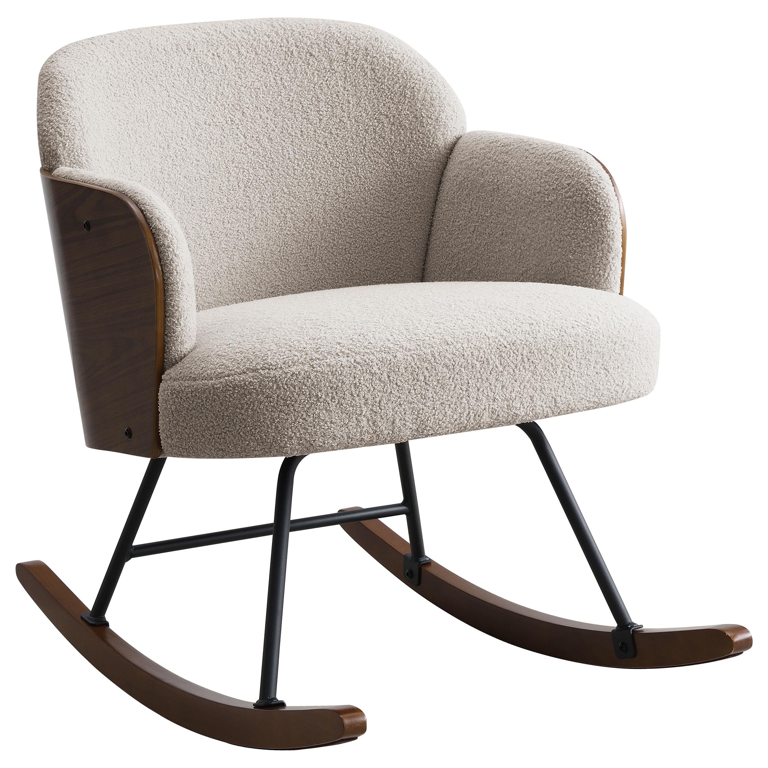 Coaster Furniture Paige 602625 Boucle Upholstered Mid Back Rocking Chair - Beige - Image 1