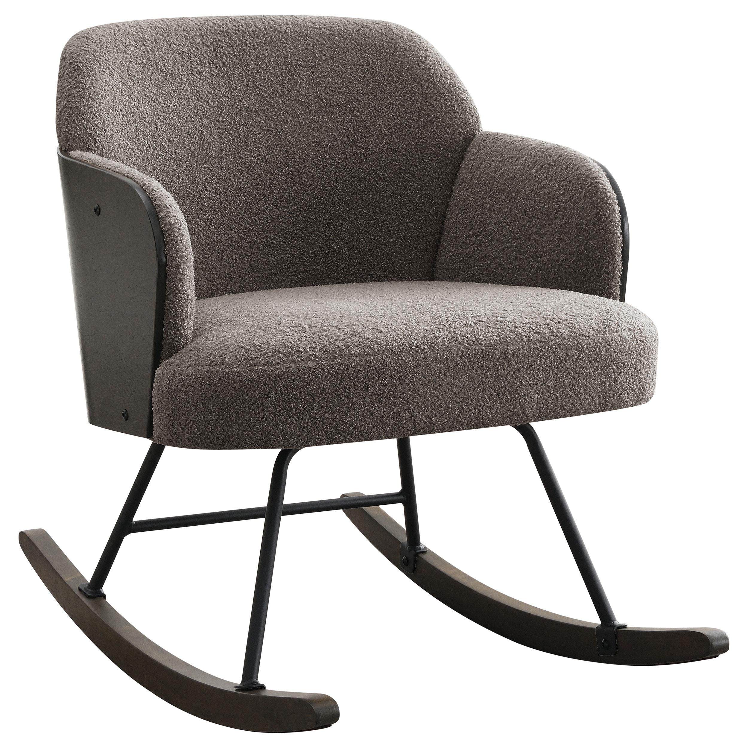 Coaster Furniture Paige 602626 Boucle Upholstered Mid Back Rocking Chair - Taupe - Image 1