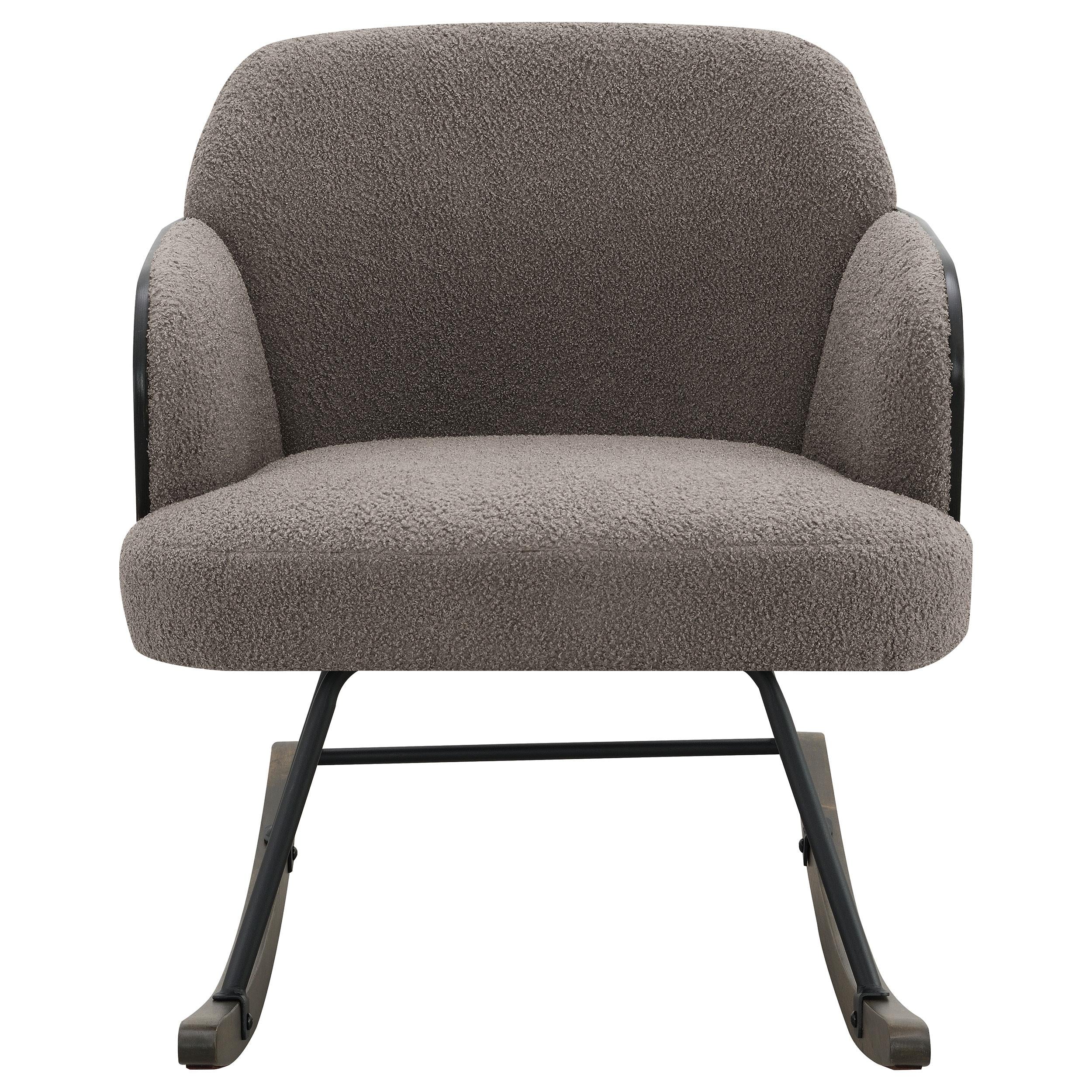 Coaster Furniture Paige 602626 Boucle Upholstered Mid Back Rocking Chair - Taupe - Image 2
