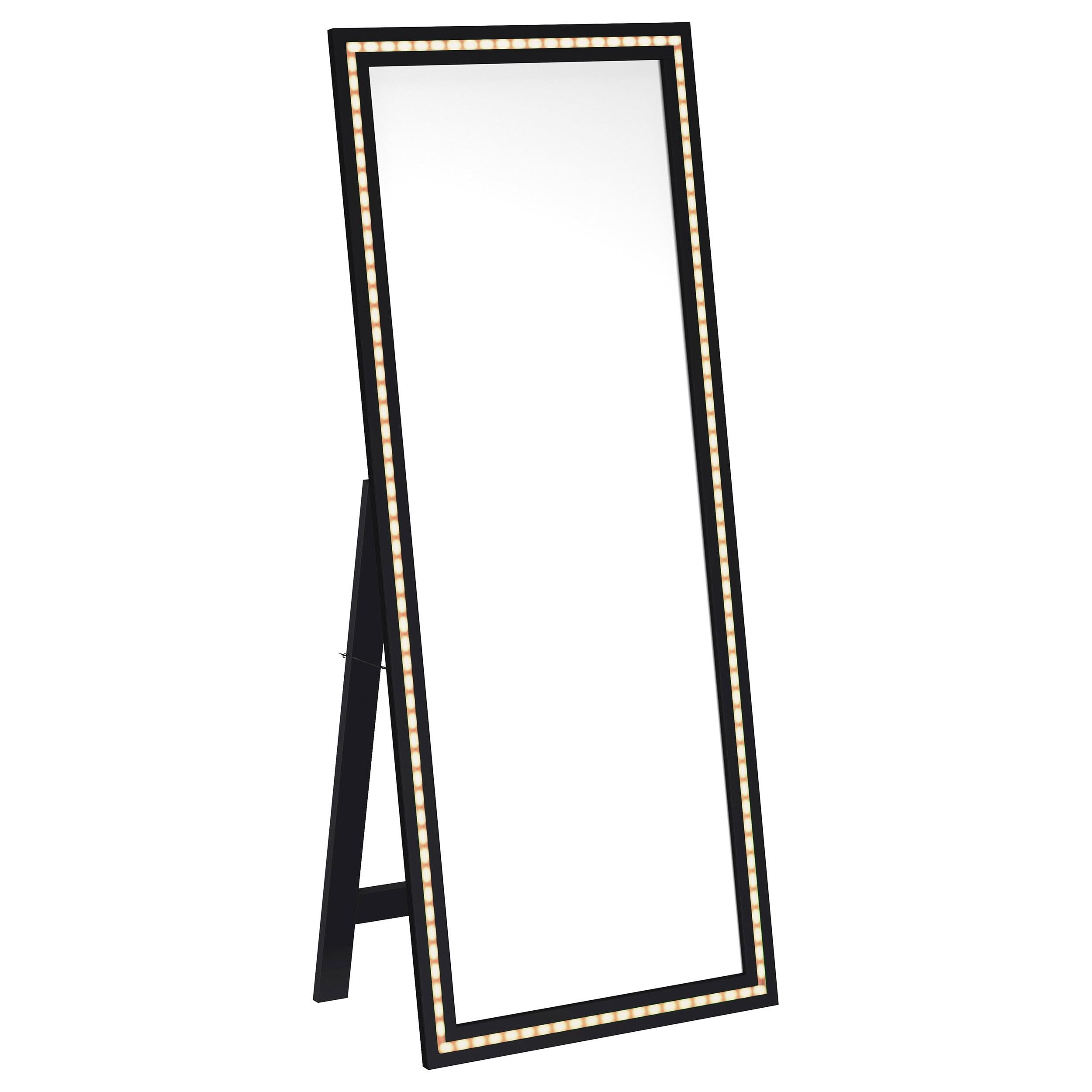 Coaster Furniture Windrose 960962 28 x 67 Inch Tempered LED Standing Mirror - Black - Image 3