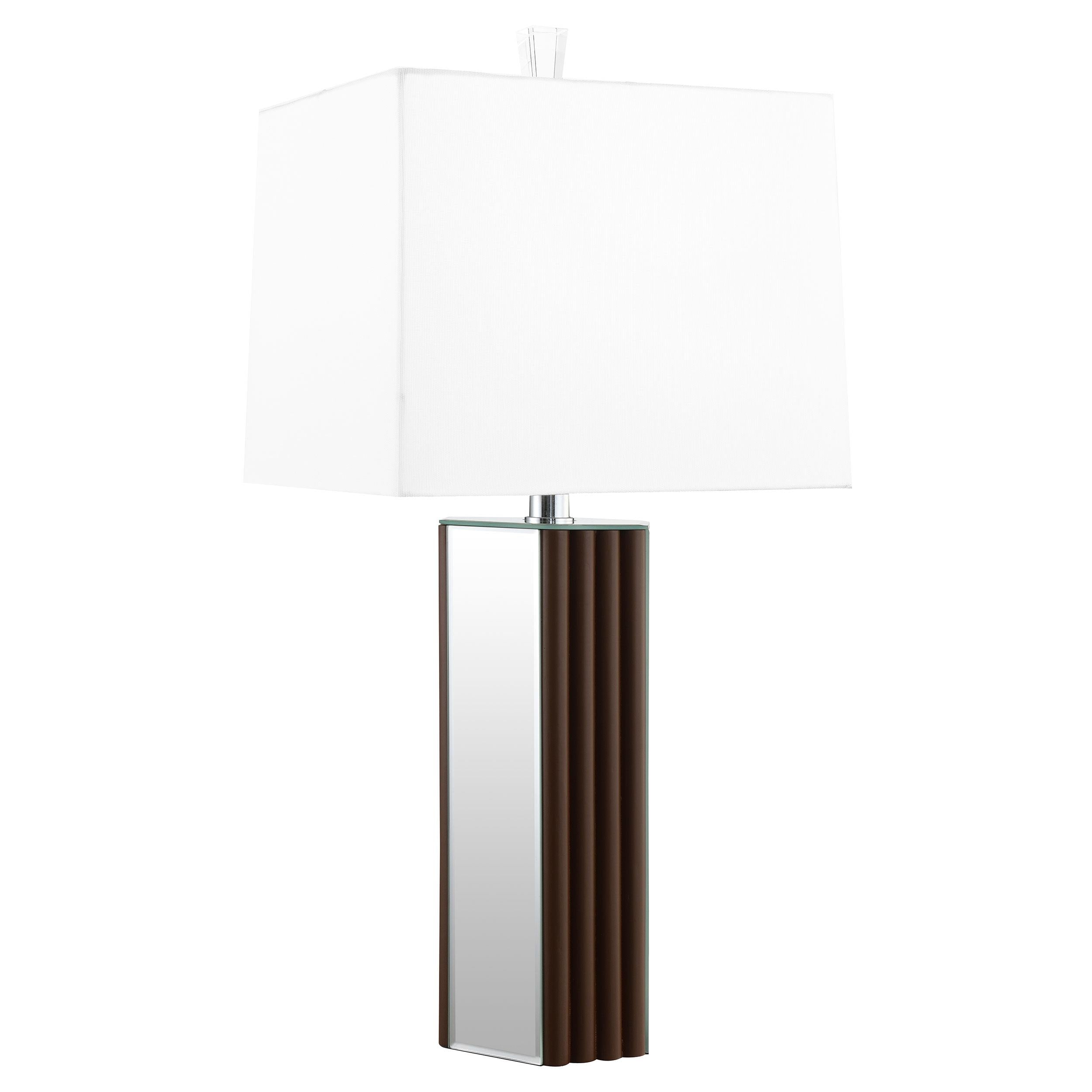 Coaster Furniture Elena 920177 30-inch Square Tapered Mirrored Table Lamp – Brown