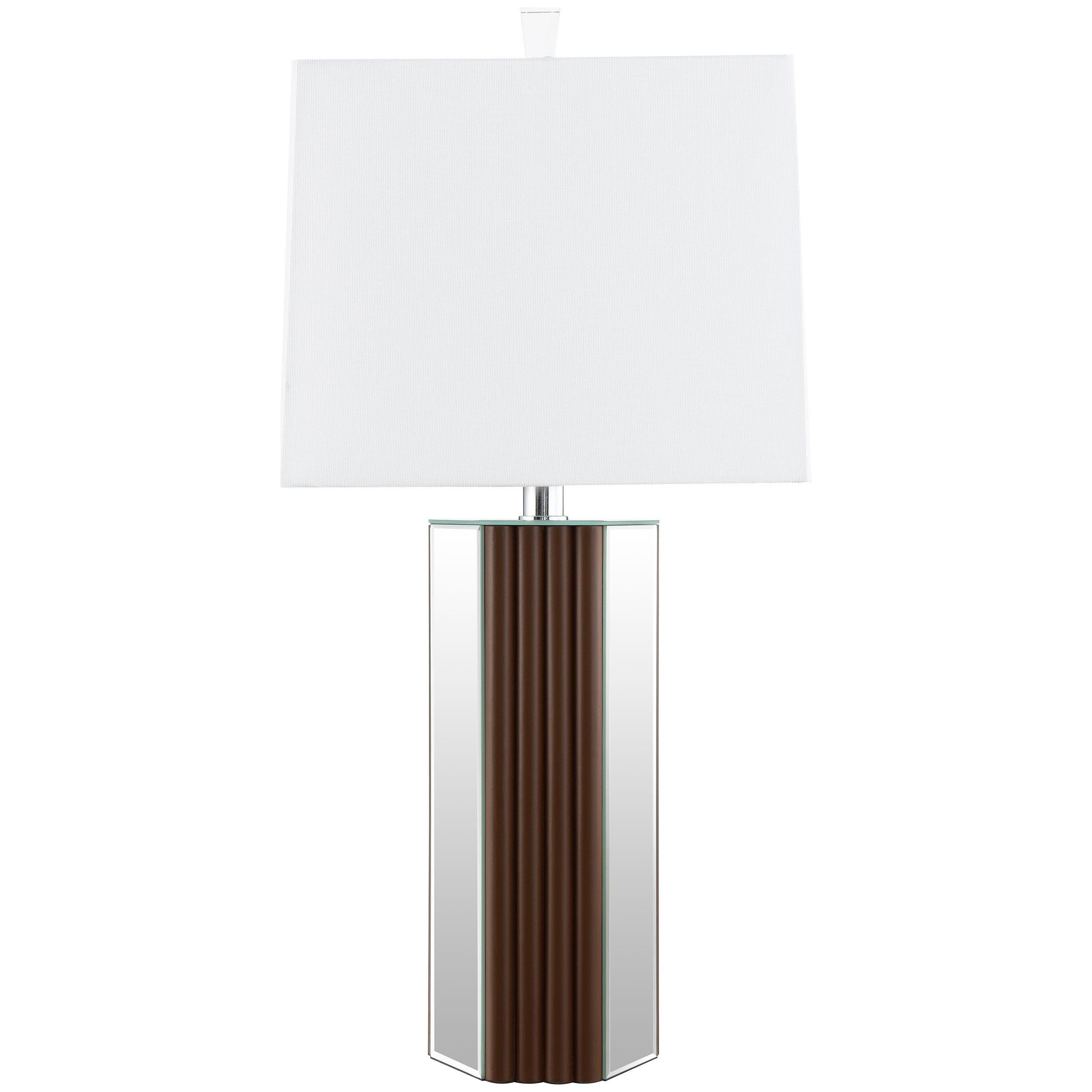 Coaster Furniture Elena 920177 30-inch Square Tapered Mirrored Table Lamp - Brown - Image 3