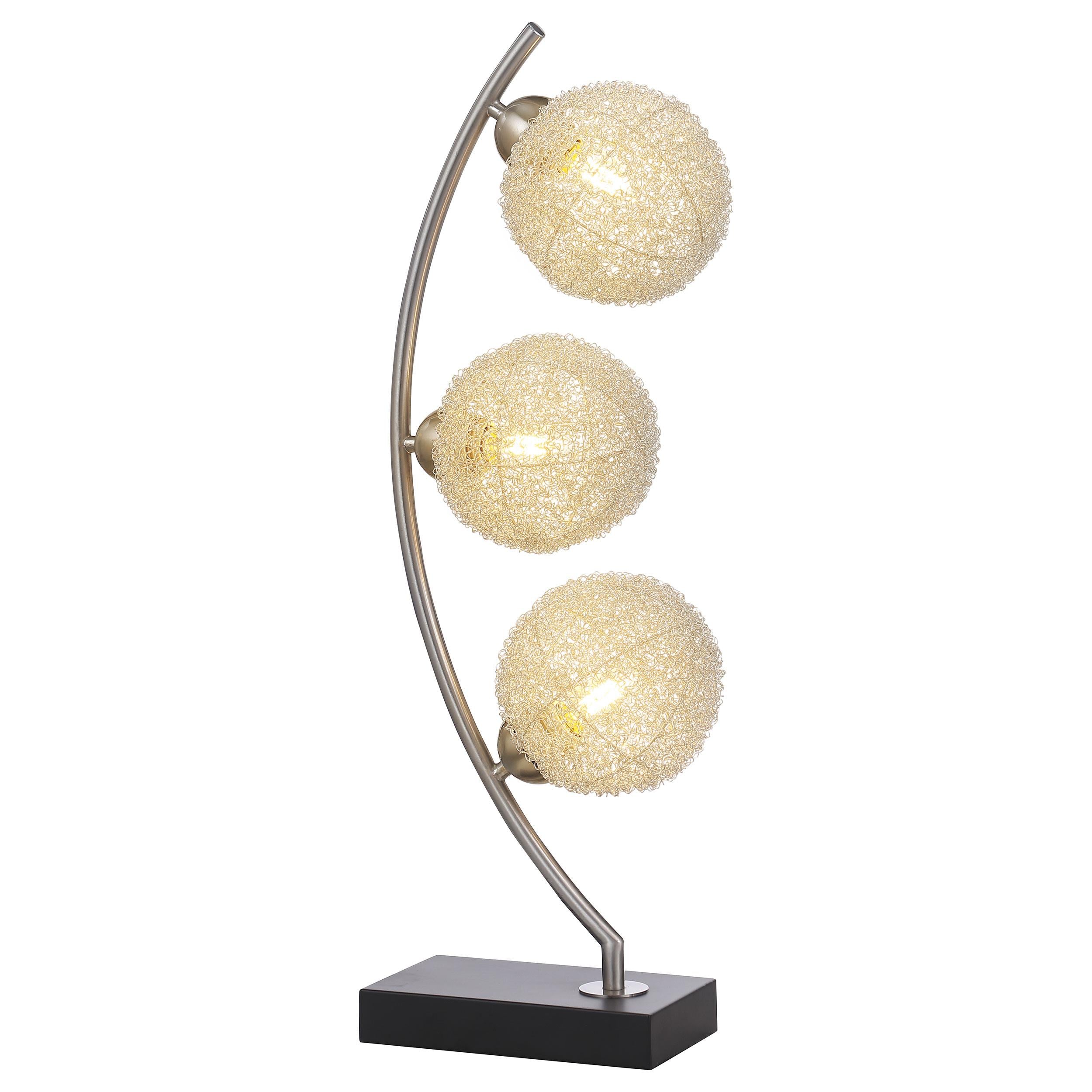 Coaster Furniture Claudia 920233 30-inch Woven Spherical Metal Table Lamp – Black