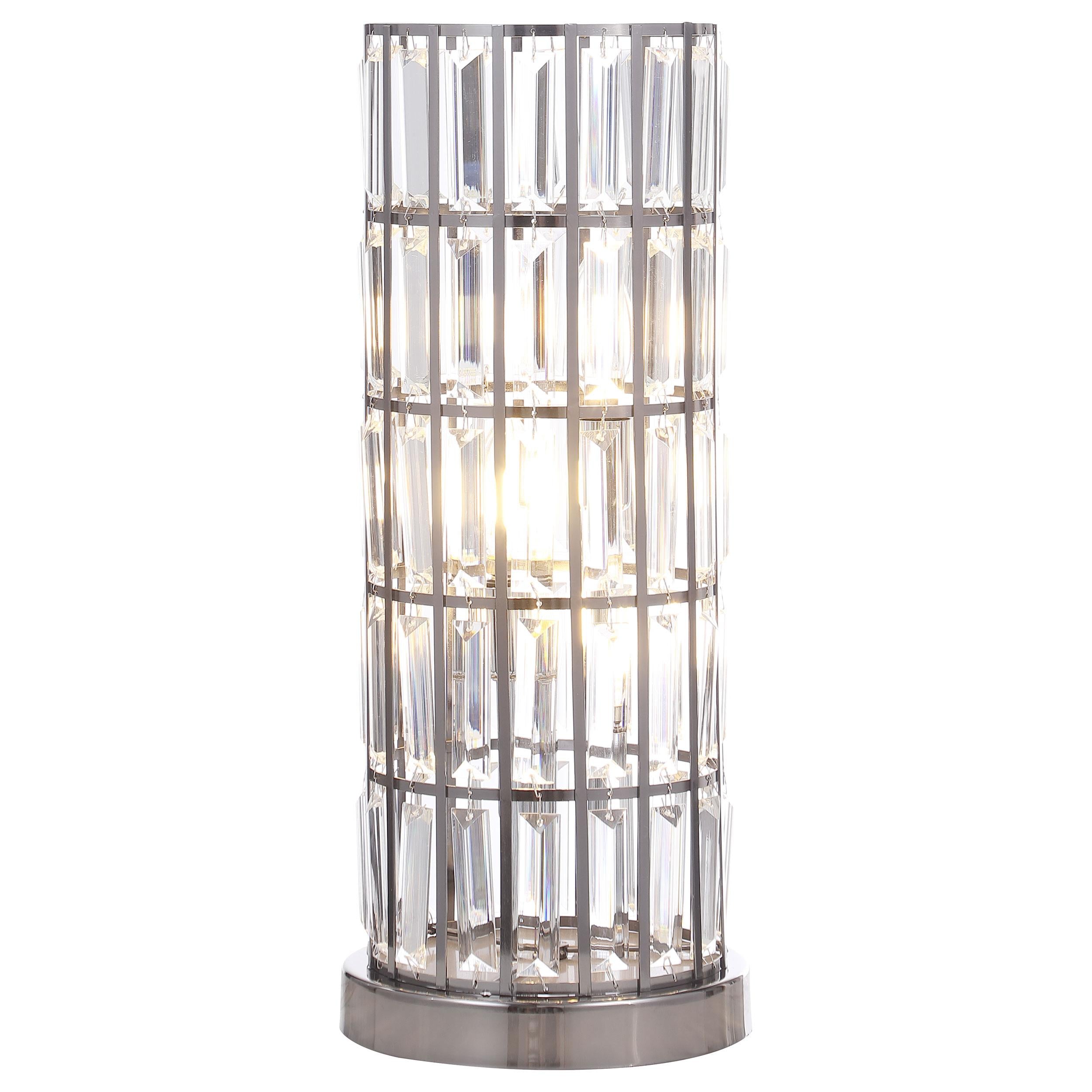 Coaster Furniture Wanda 920234 20-inch Crystal Shade Bedside Table Lamp – Black