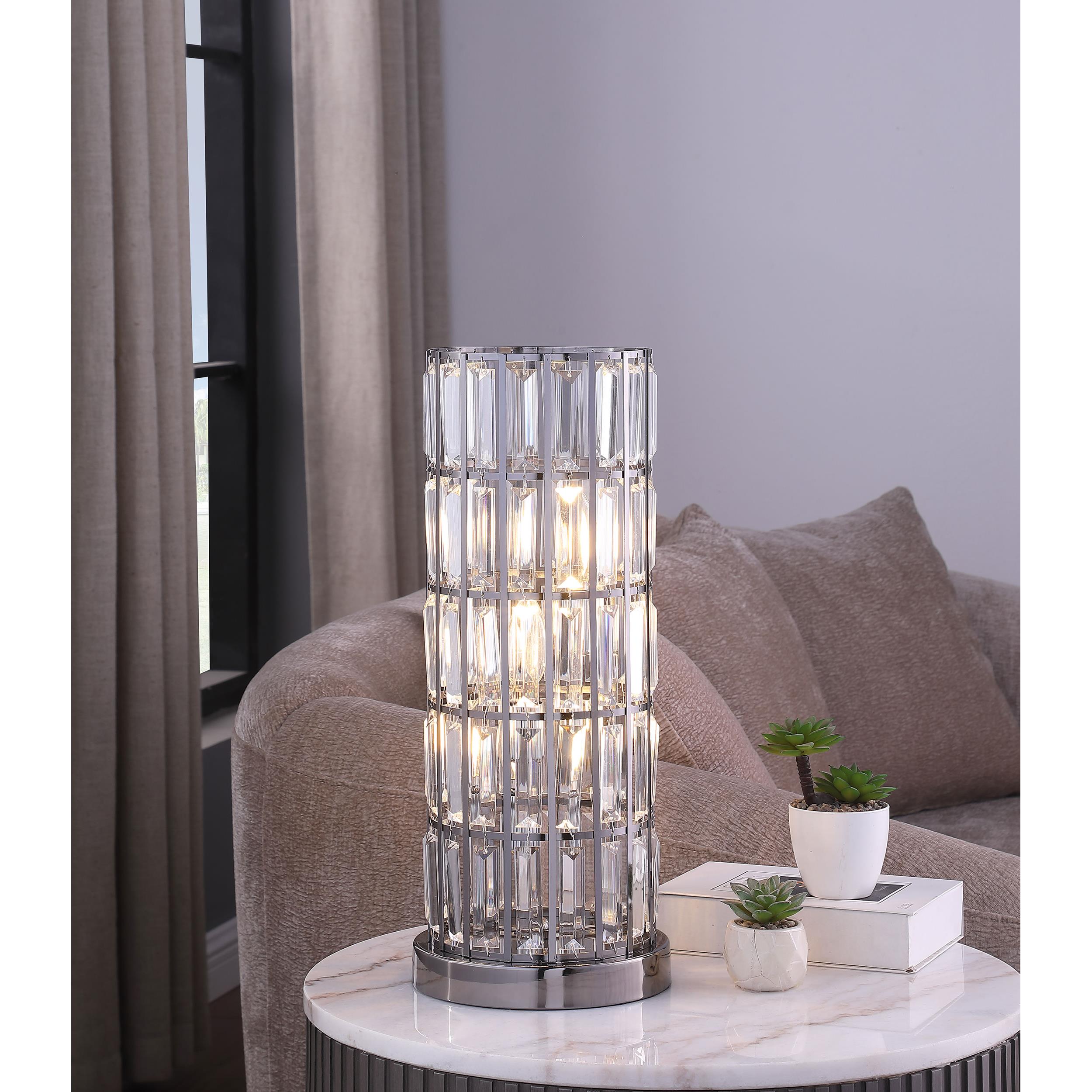 Coaster Furniture Wanda 920234 20-inch Crystal Shade Bedside Table Lamp - Black - Image 2
