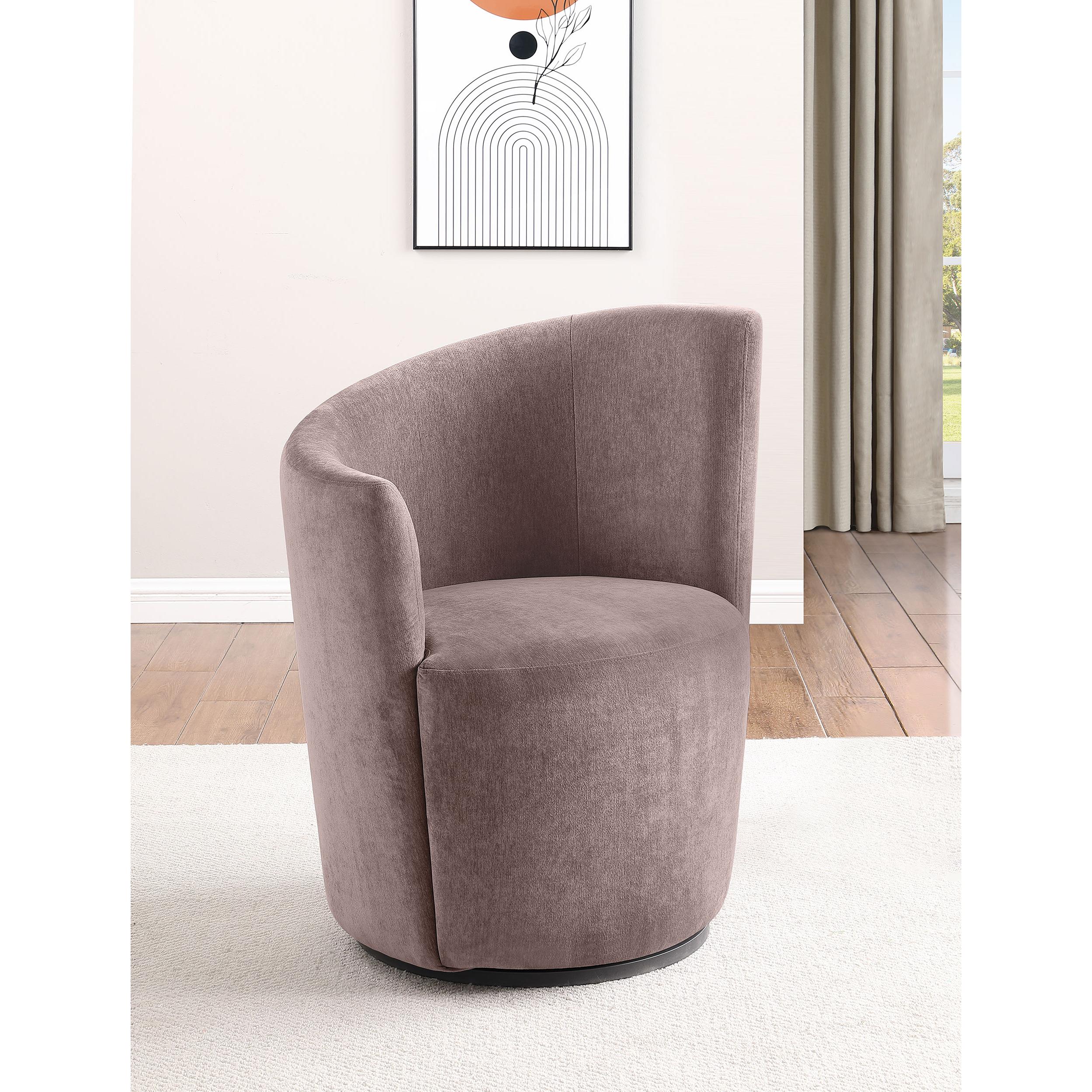 Coaster Furniture Nueva 907528 Upholstered Swivel Chair Curved Backrest - Blush - Image 2