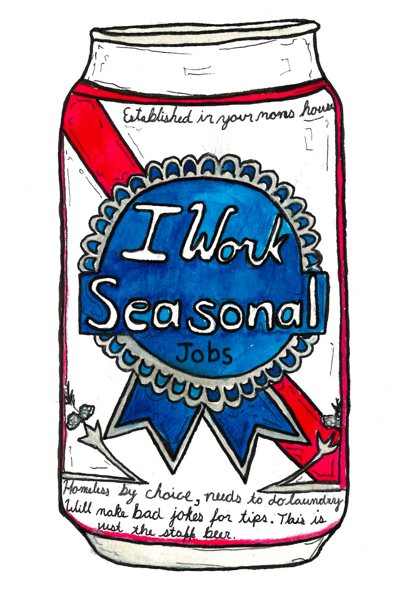 Seasonal Jobs Beer Sticker - Image 3