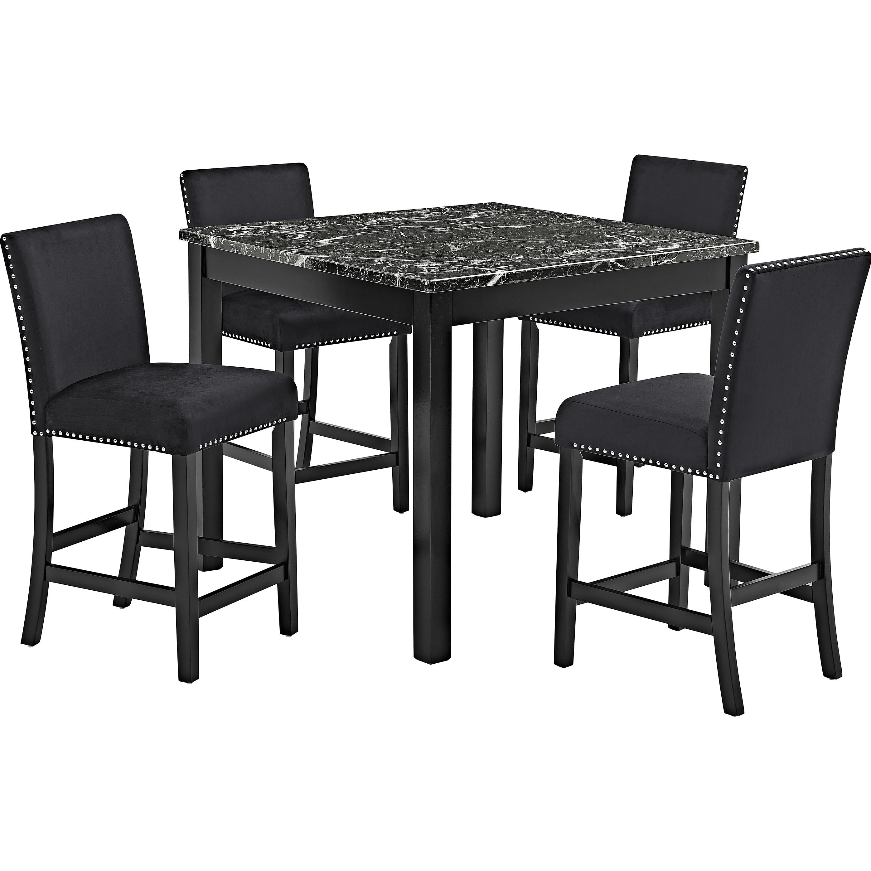 Crown Mark Lennon 1715SET-AB 5 pc Counter Height Dinette - Black - Image 1