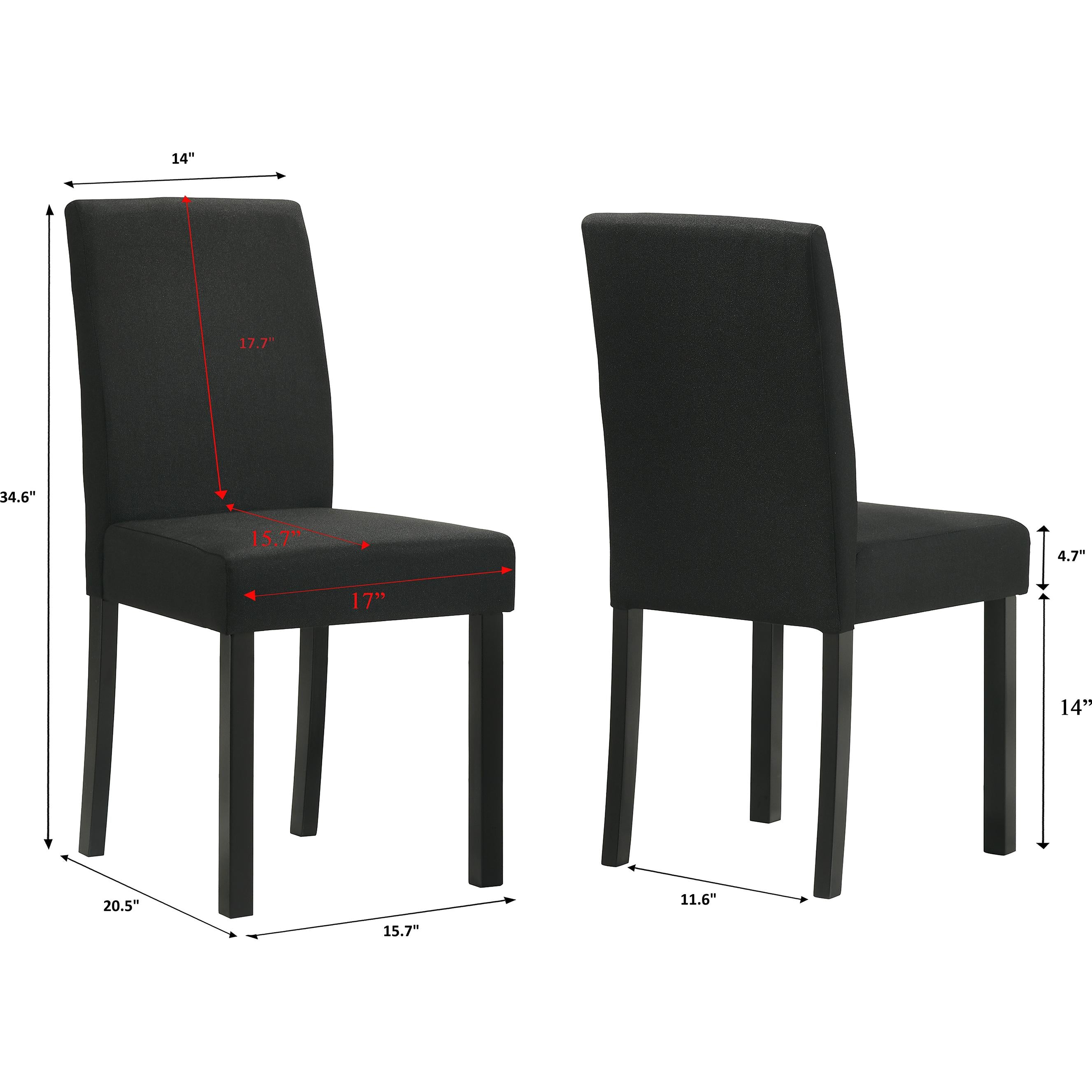 Crown Mark Resia 2120S-BK Dining Chair - Black - Image 2
