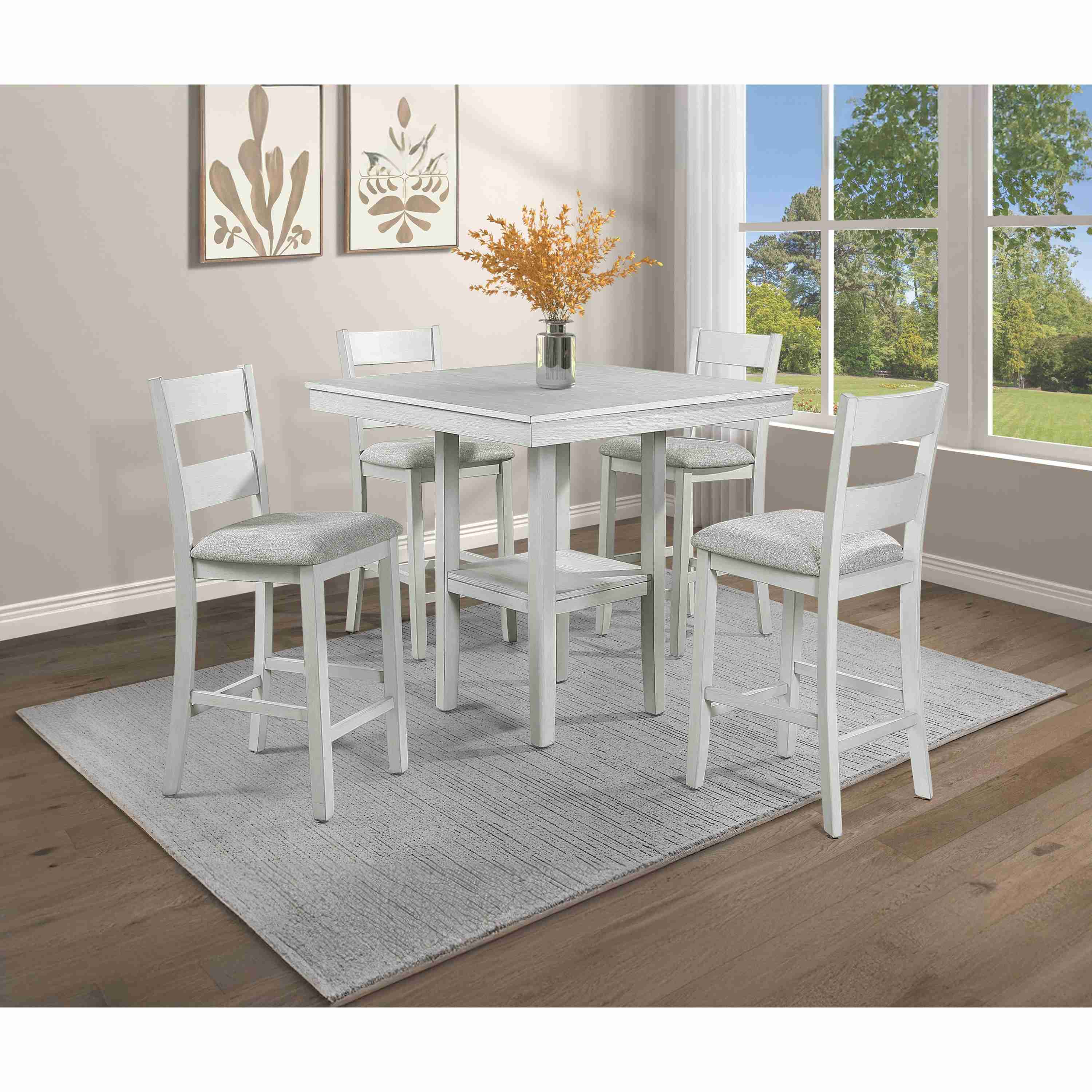 Crown Mark Lester 2631SET-DW 5 pc Dinette - Driftwood - Image 1