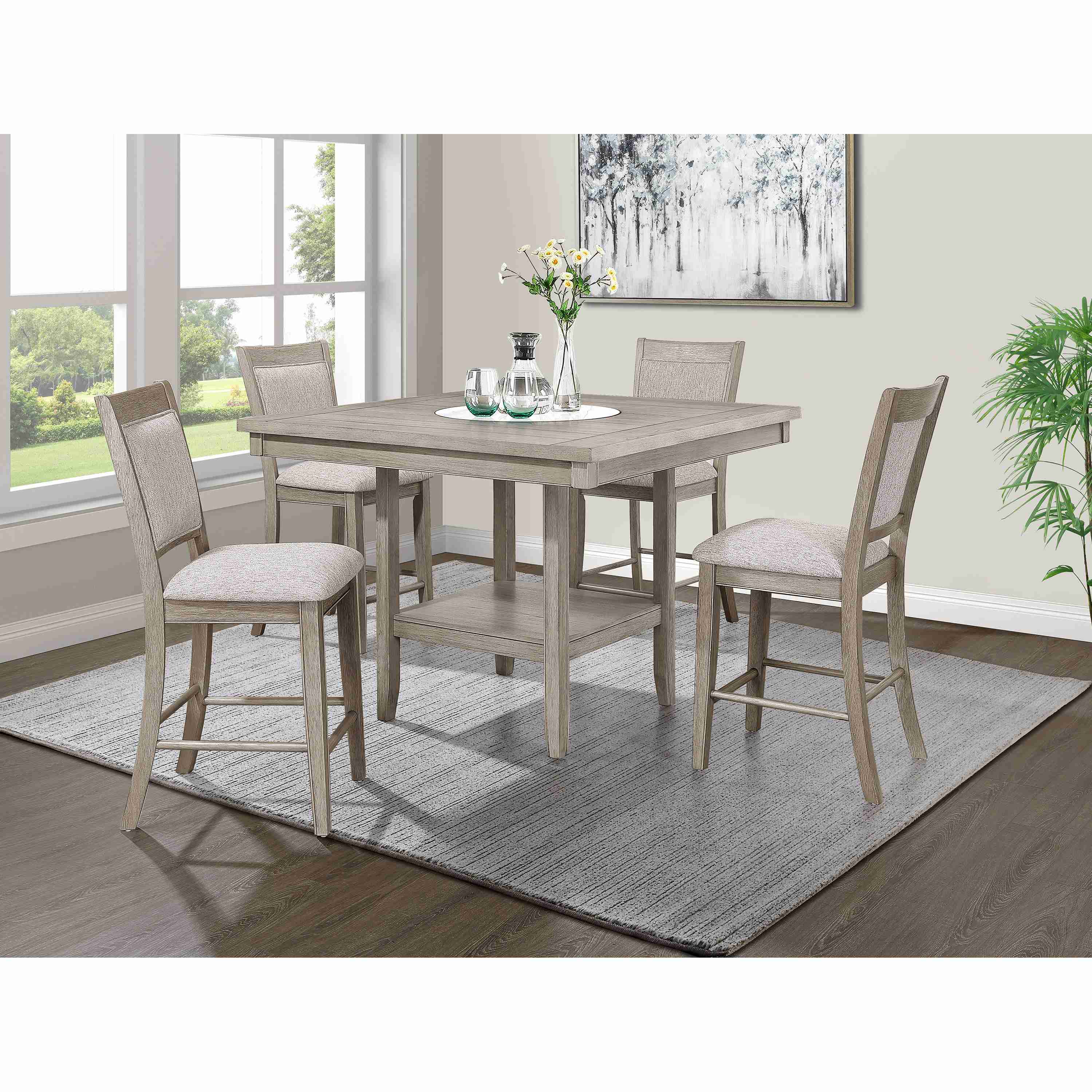 Crown Mark Fulton 2727MB-S-24 Counter Height Chair - White Oak - Image 2