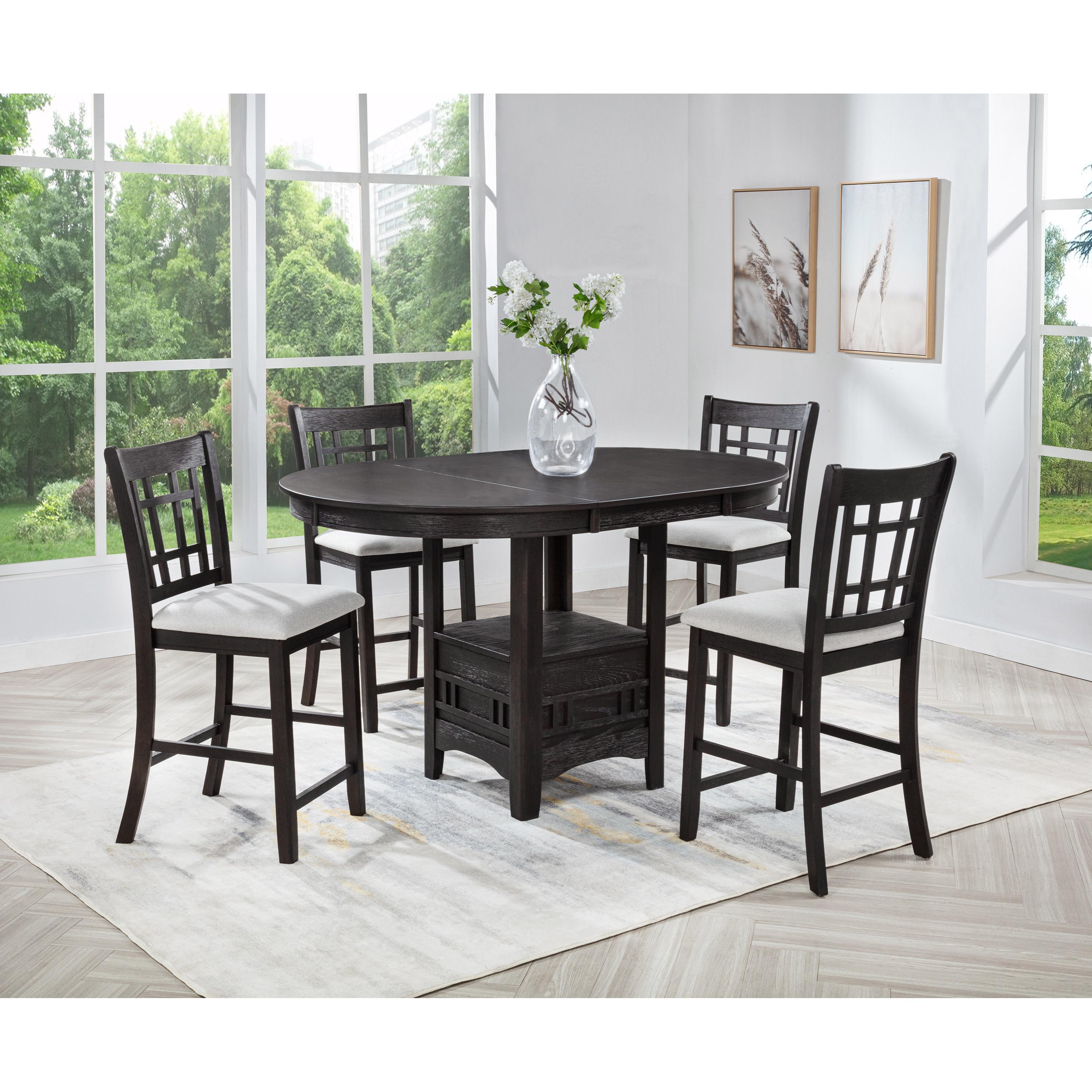 Crown Mark Hartwell 2795BK-T-4260 Counter Height Dining Table - Charcoal Black - Image 2