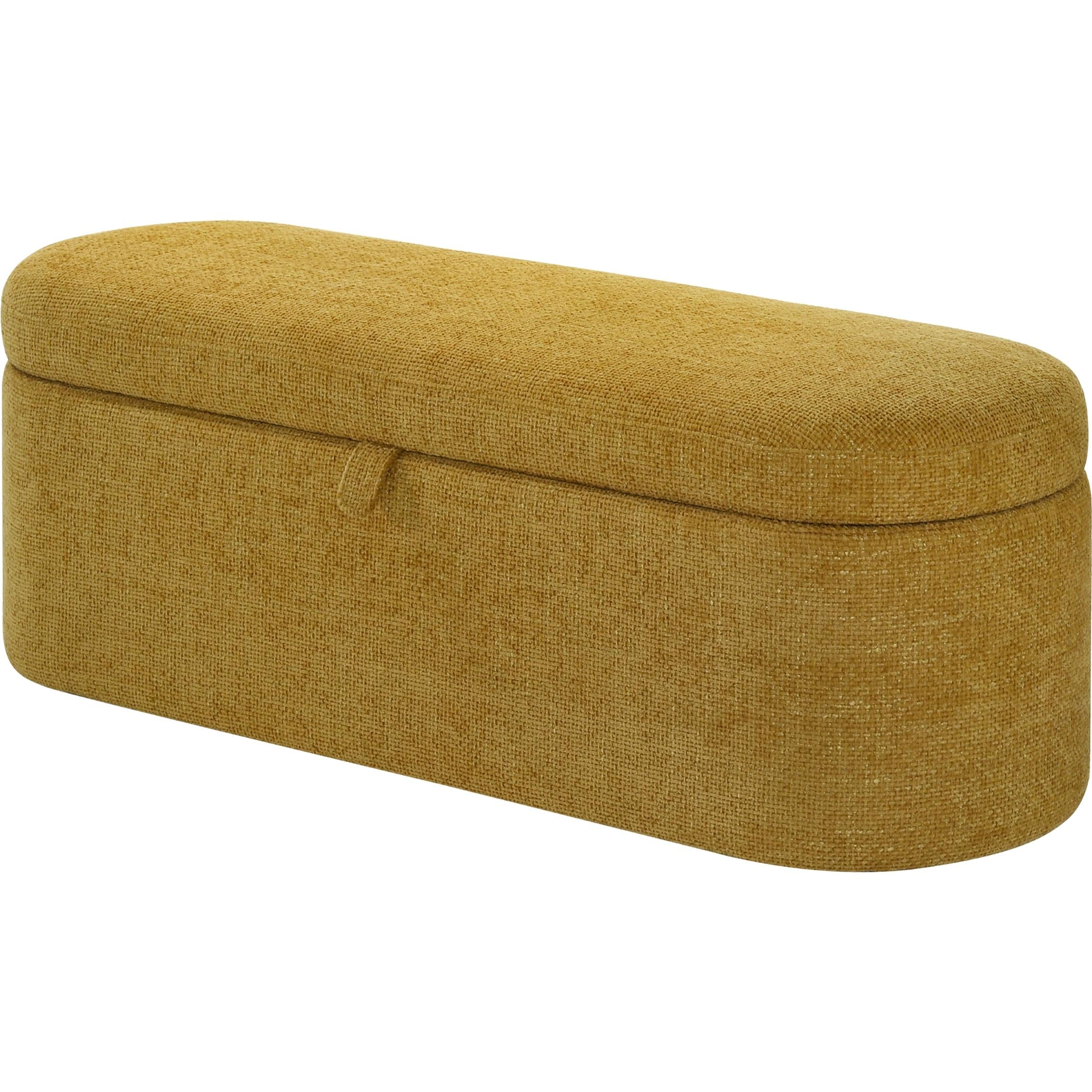 Crown Mark Philipa 4924GD-BENCH Storage Bench - Gold Tweed - Image 1