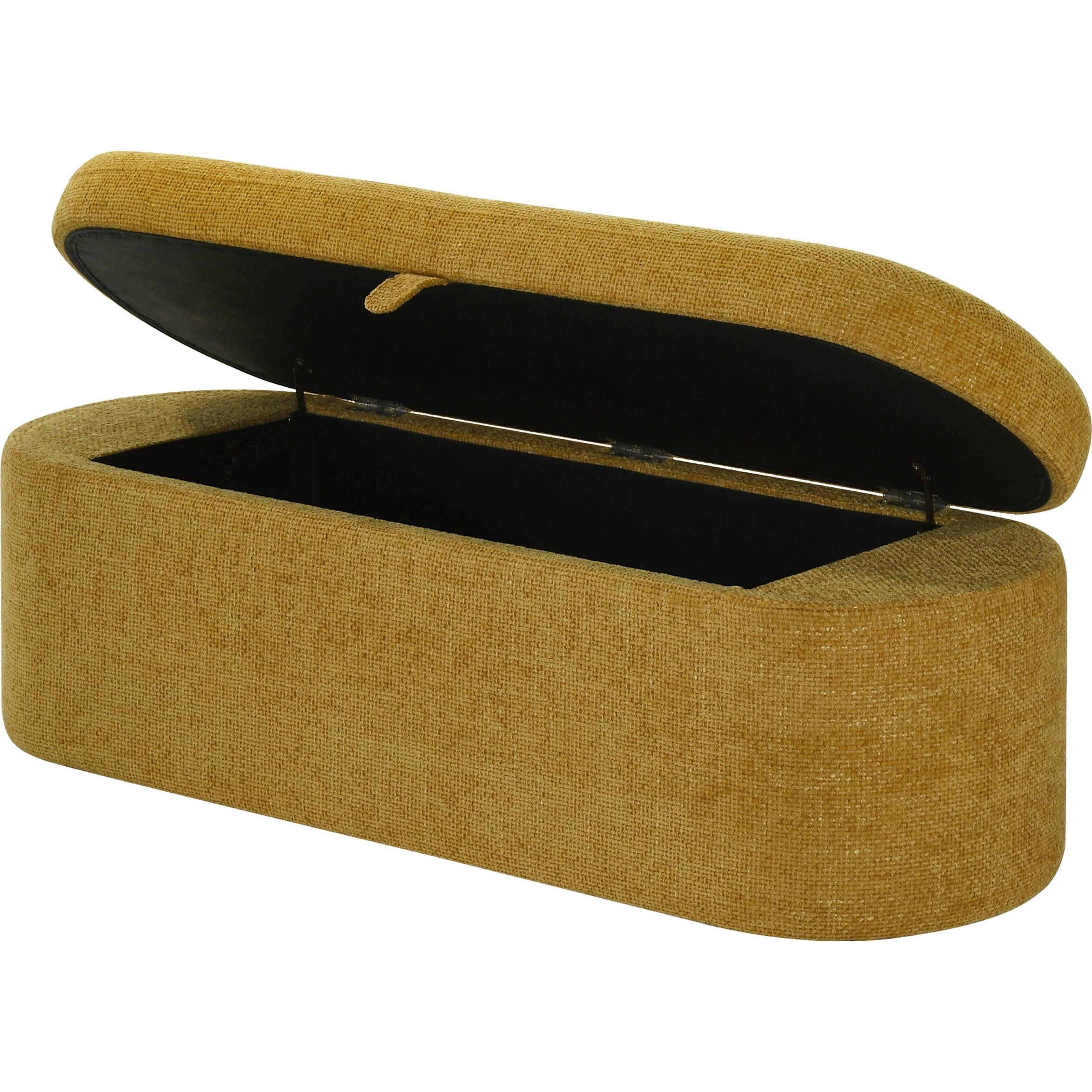 Crown Mark Philipa 4924GD-BENCH Storage Bench - Gold Tweed - Image 2