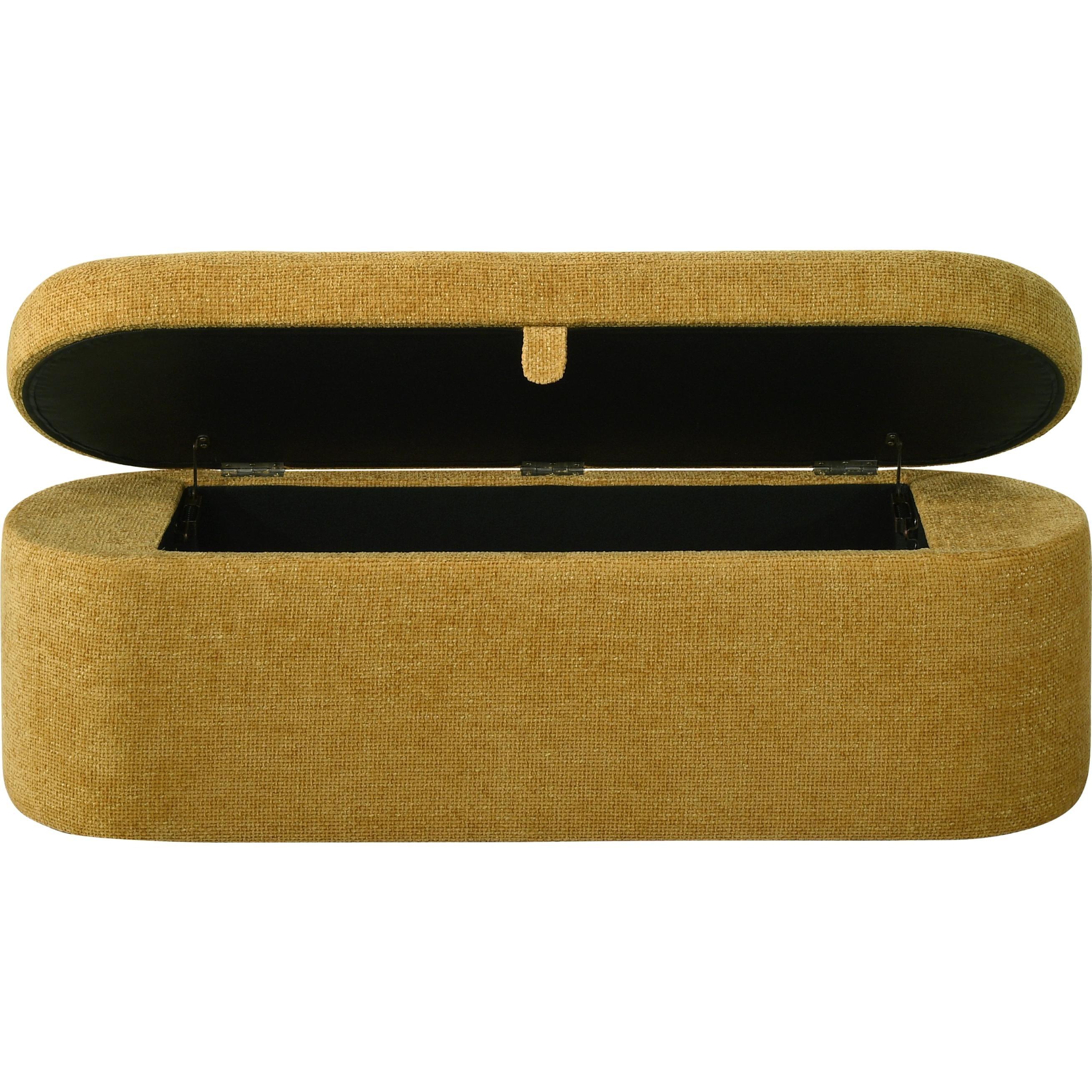Crown Mark Philipa 4924GD-BENCH Storage Bench - Gold Tweed - Image 3