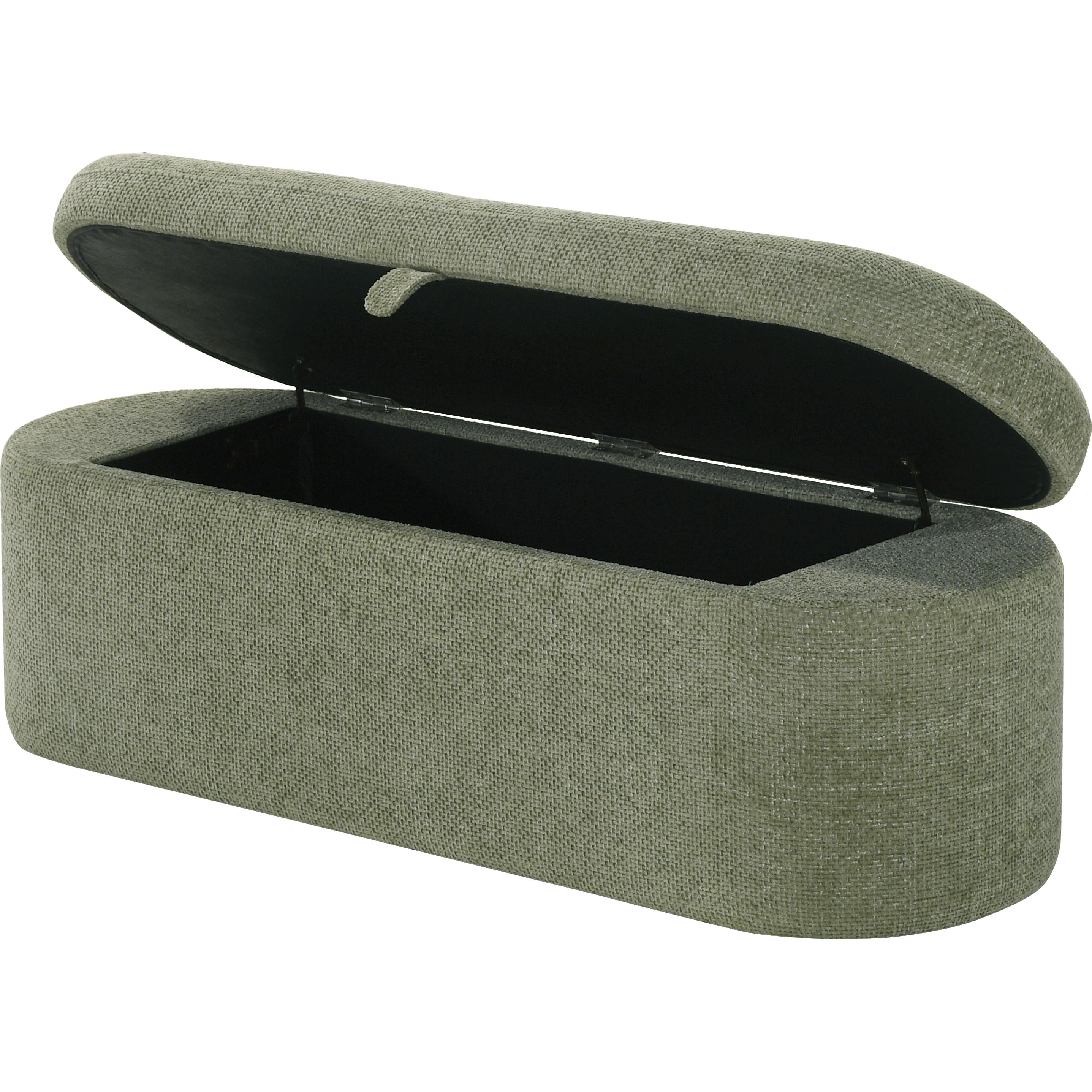 Crown Mark Philipa 4924GR-BENCH Storage Bench - Green Tweed - Image 2