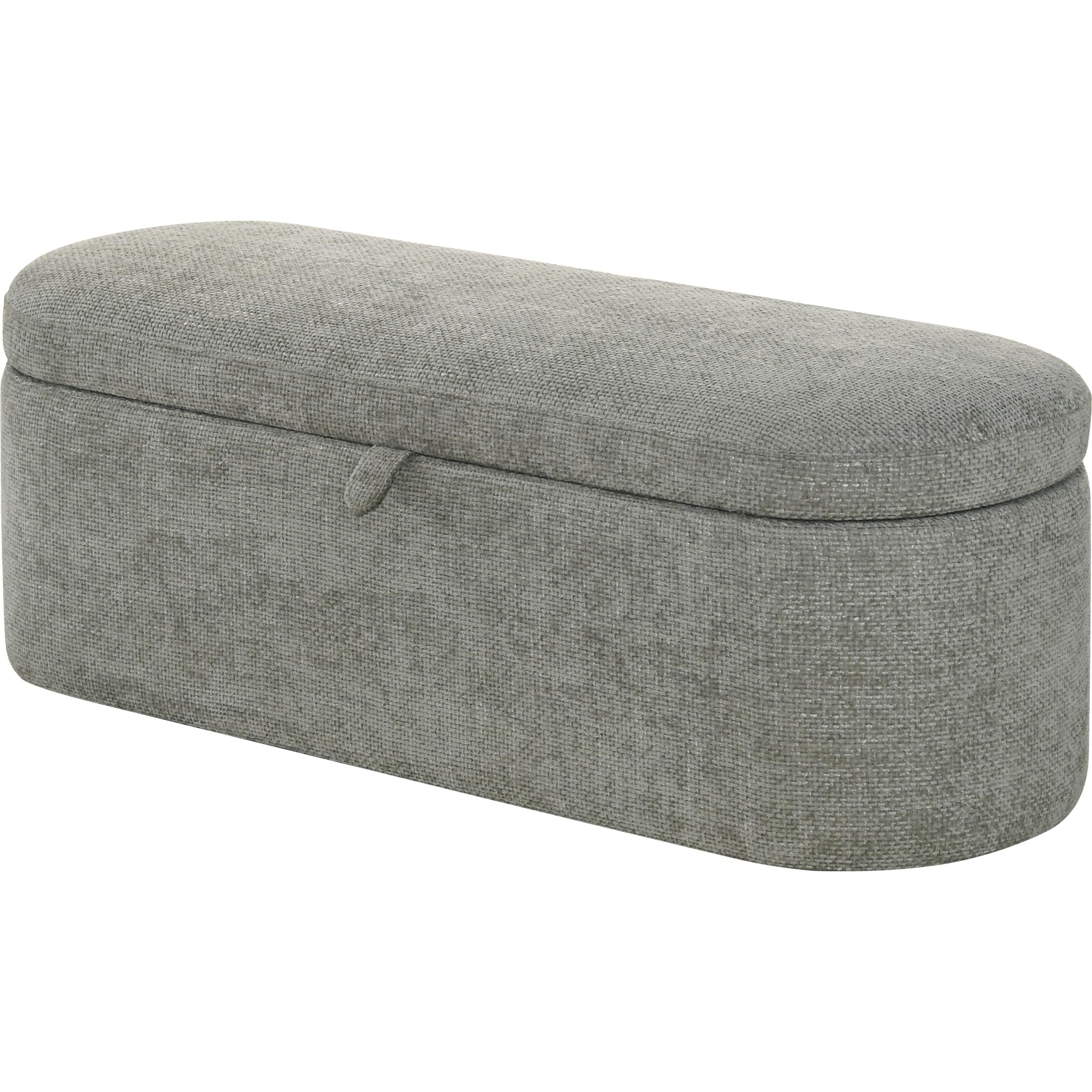 Crown Mark Philipa 4924LG-BENCH Storage Bench – Light Grey Tweed