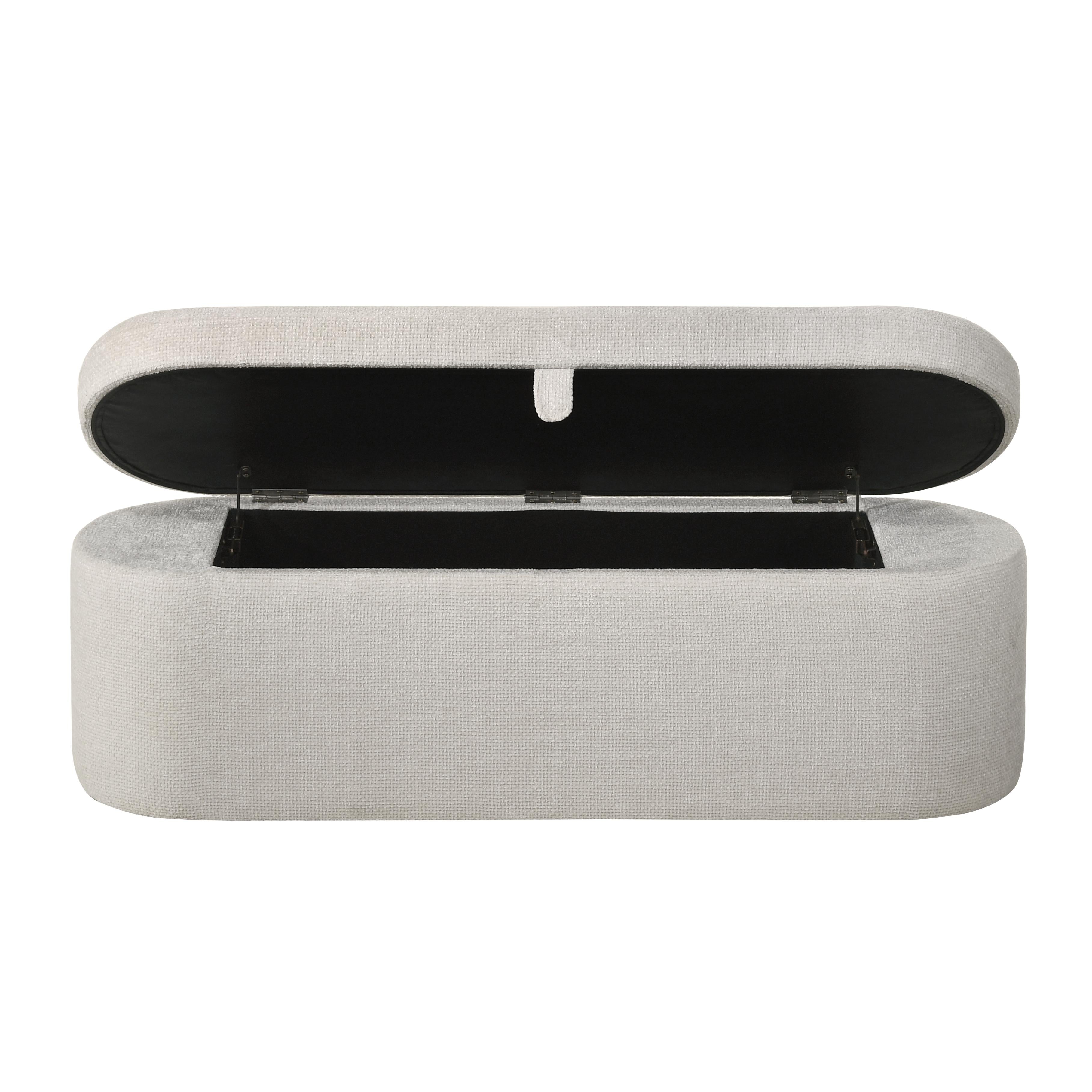 Crown Mark Philipa 4924OT-BENCH Storage Bench - Oatmeal Tweed - Image 3