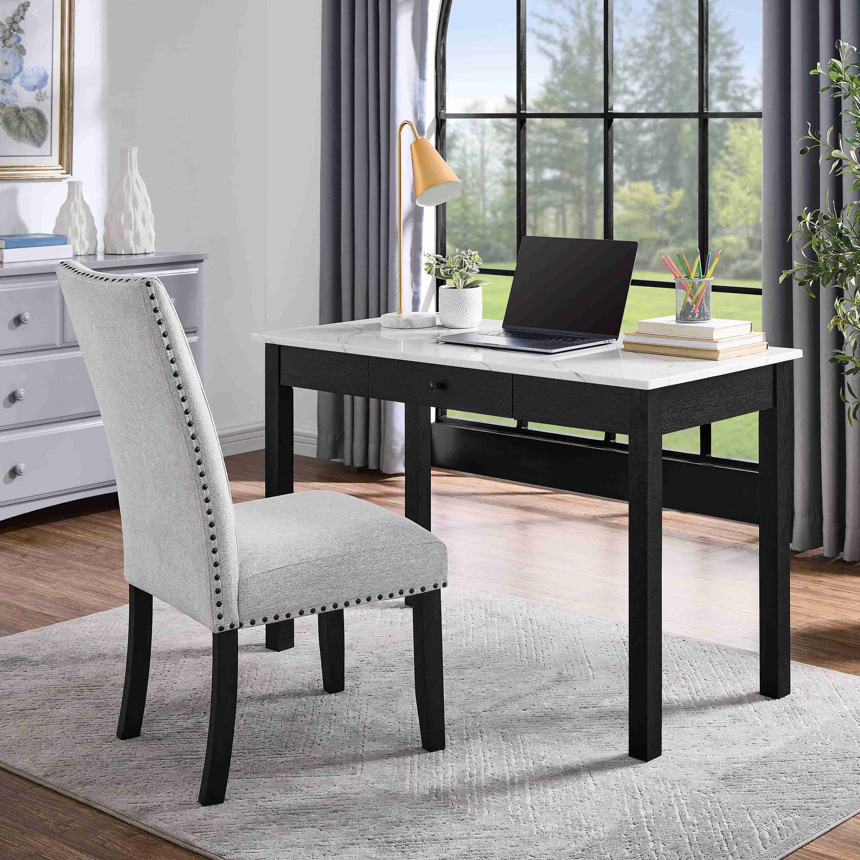 Crown Mark Rylee 4950 Faux Marble Desk - Image 3