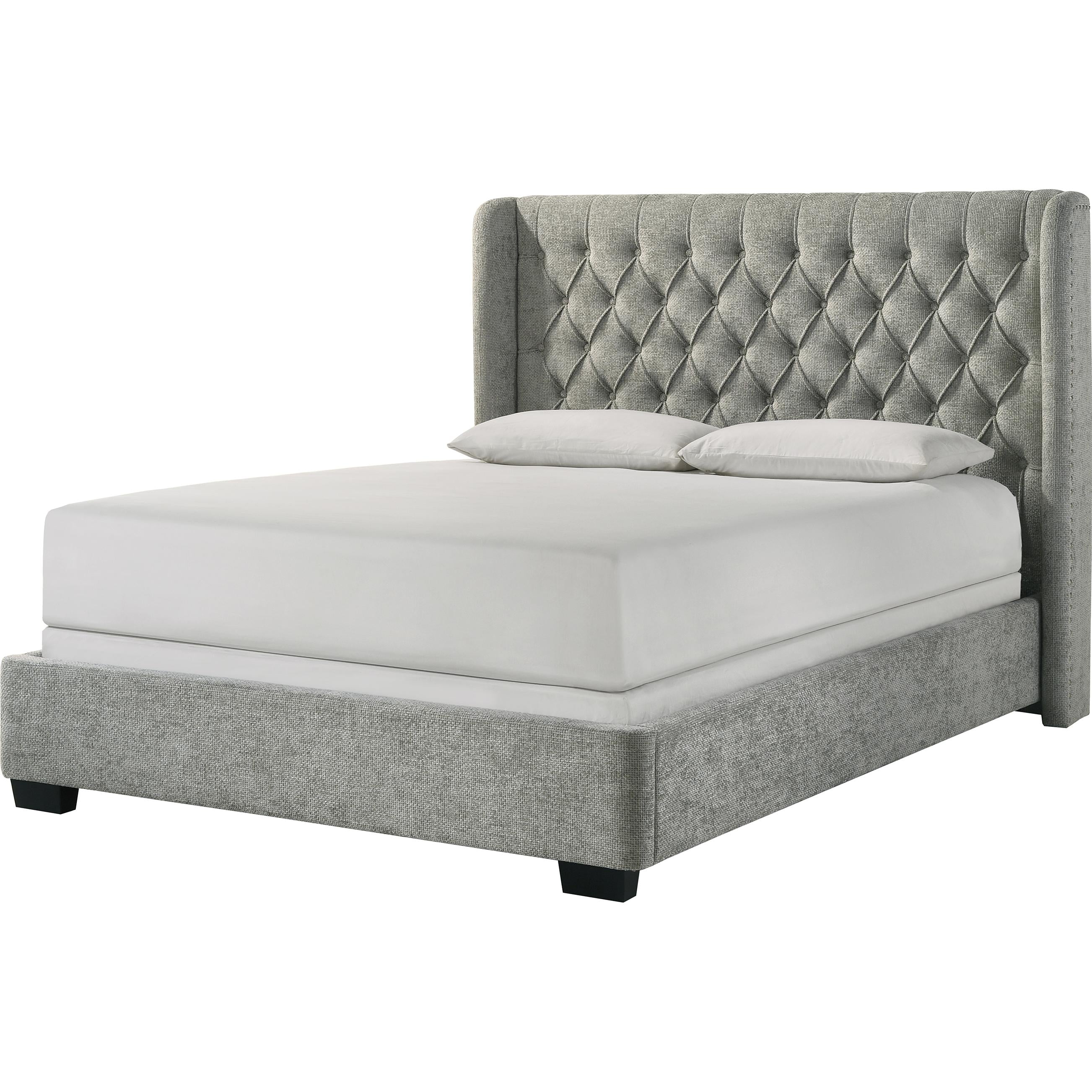 Crown Mark Daphne 5094LG-K King Bed - Light Grey Tweed - Image 1