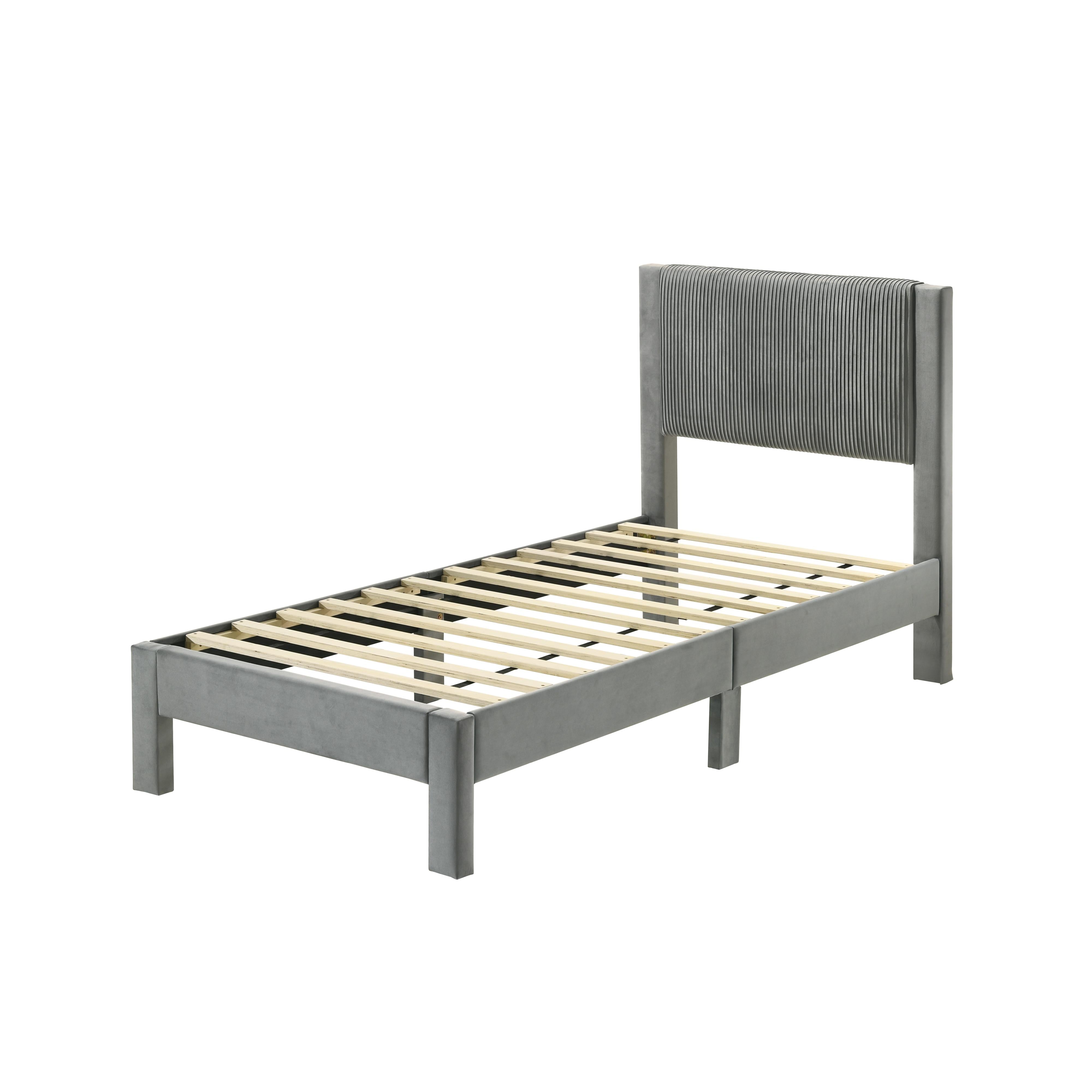 Crown Mark Lucia 5097LG-T Twin Bed - Light Grey - Image 2