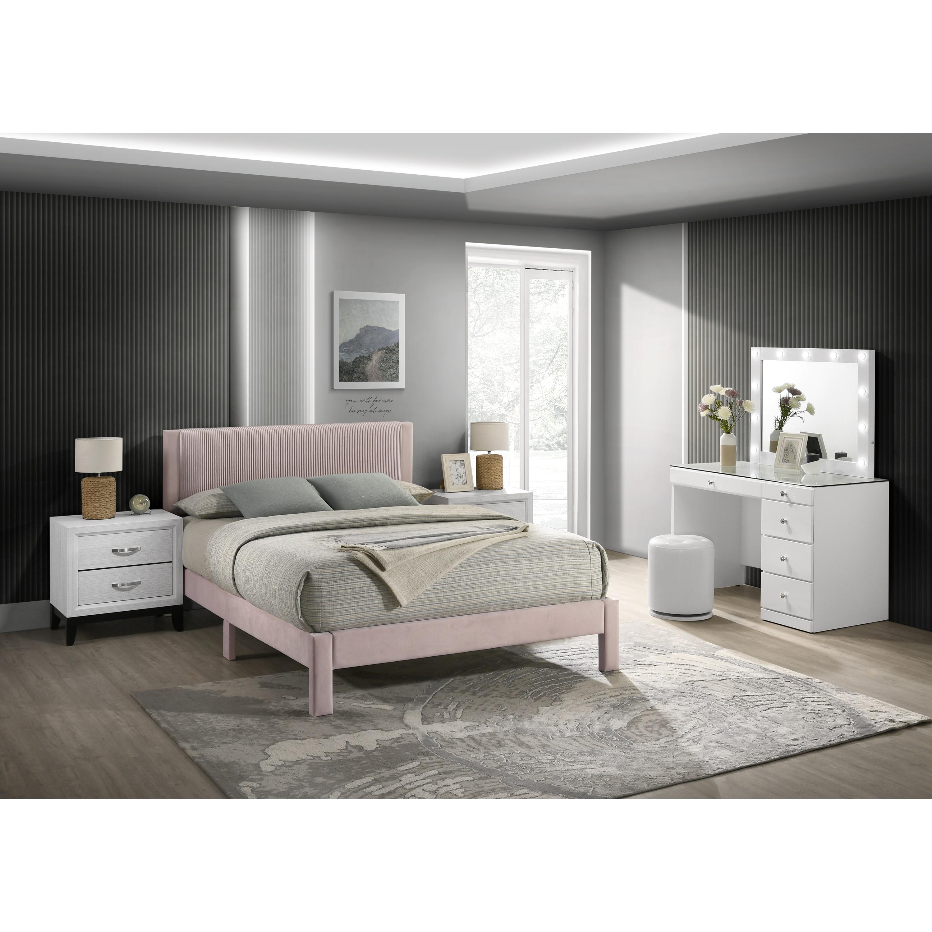 Crown Mark Lucia 5097PK-F Full Bed - Pink - Image 3