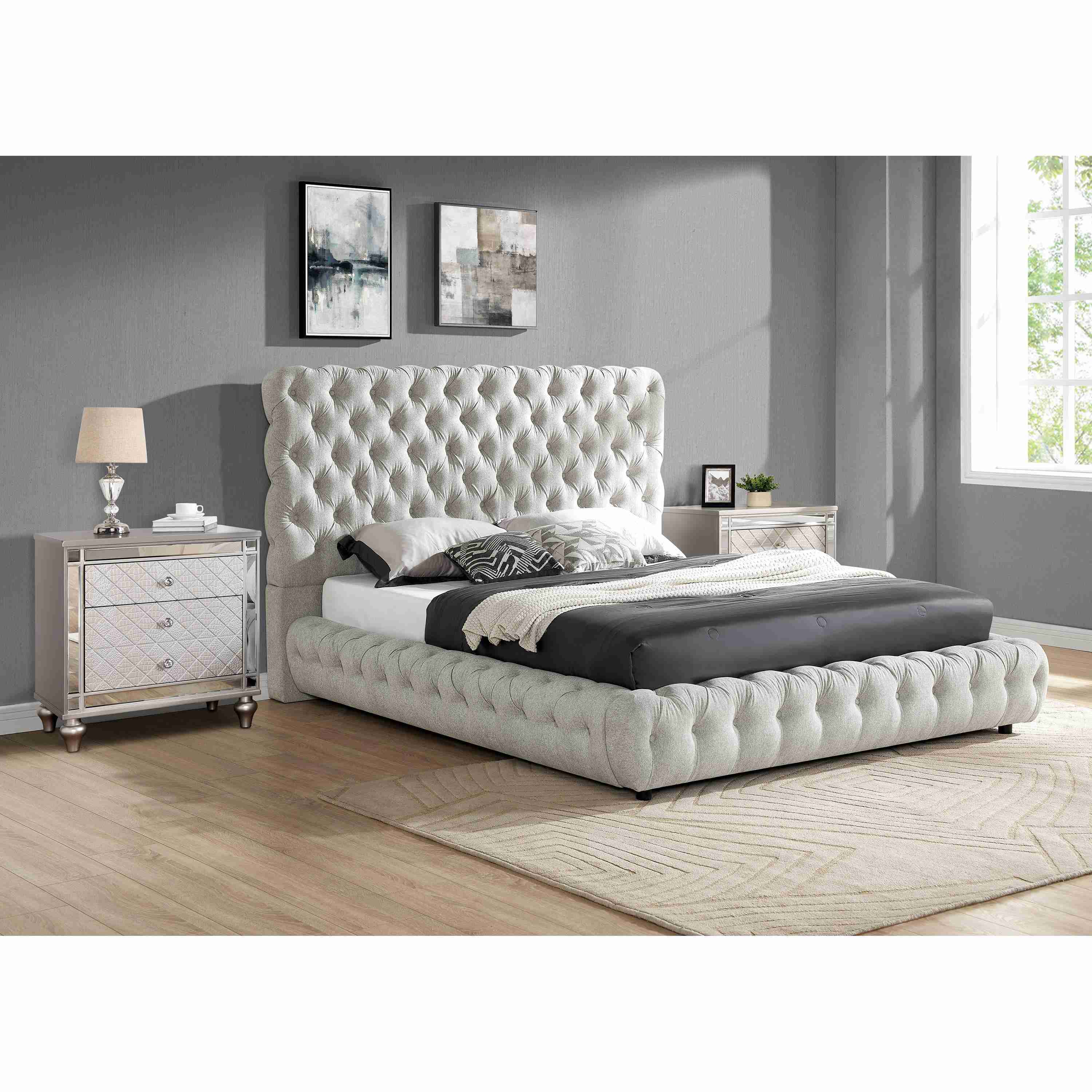 Crown Mark Flory 5112DV-Q Queen Bed - Dove - Image 3