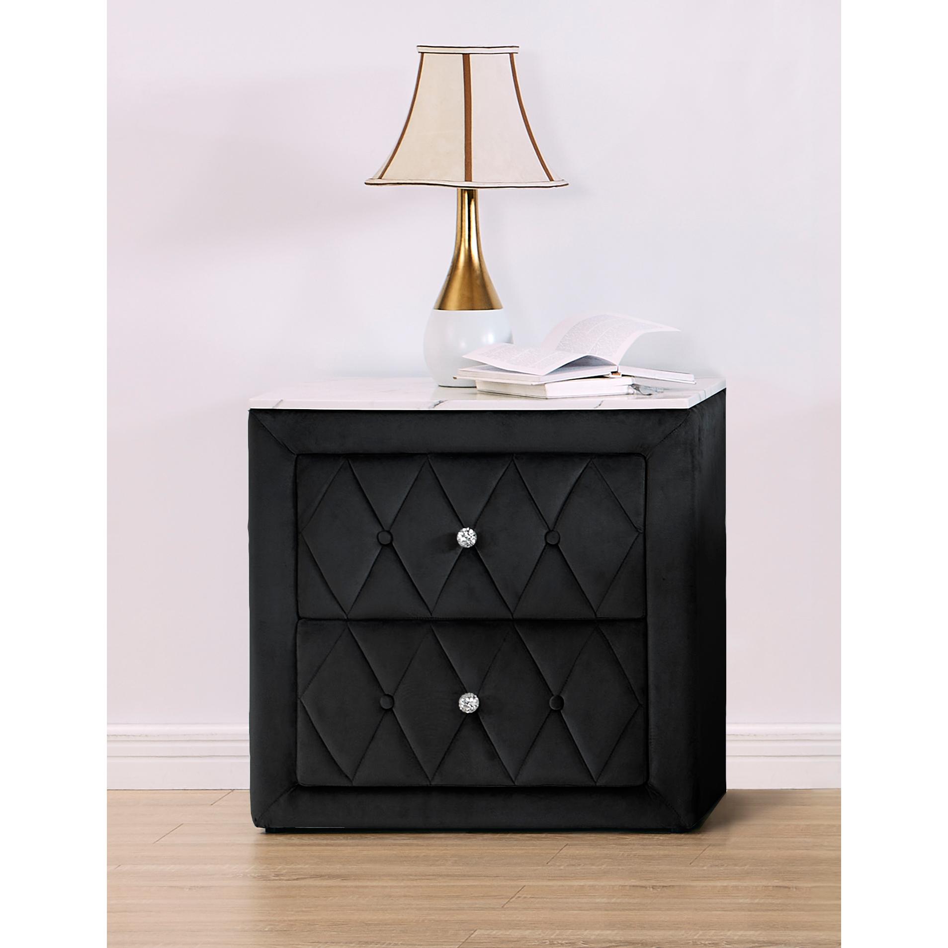 Crown Mark Annabelle 5114BK-2 Nightstand - Black - Image 3
