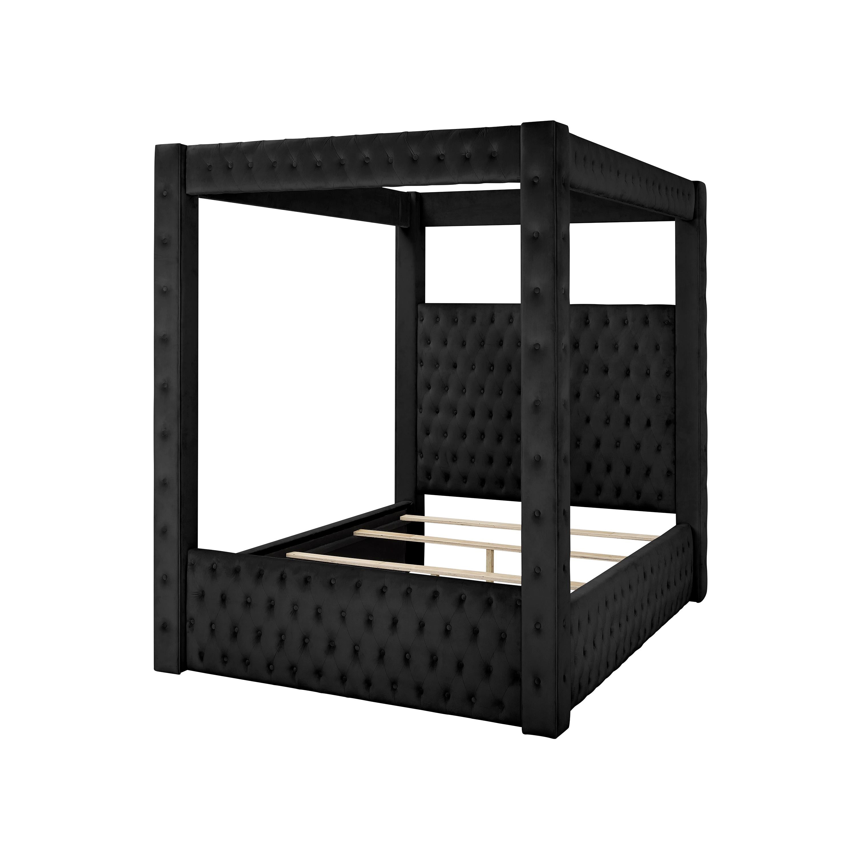 Crown Mark Annabelle 5114BK-K King Canopy Bed - Black - Image 2