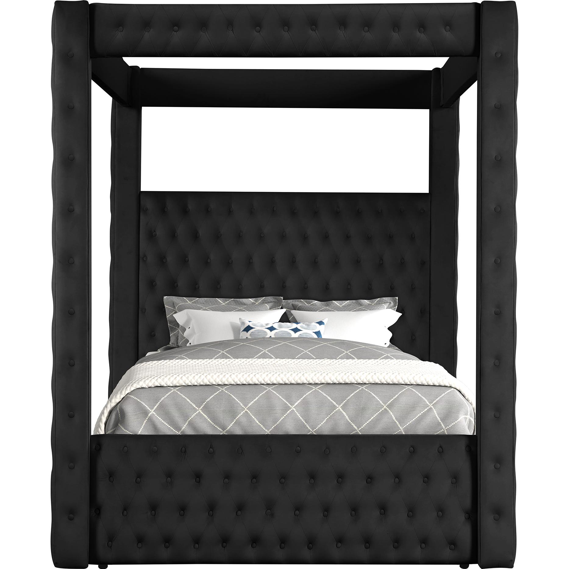 Crown Mark Annabelle 5114BK-Q Queen Canopy Bed - Black - Image 3